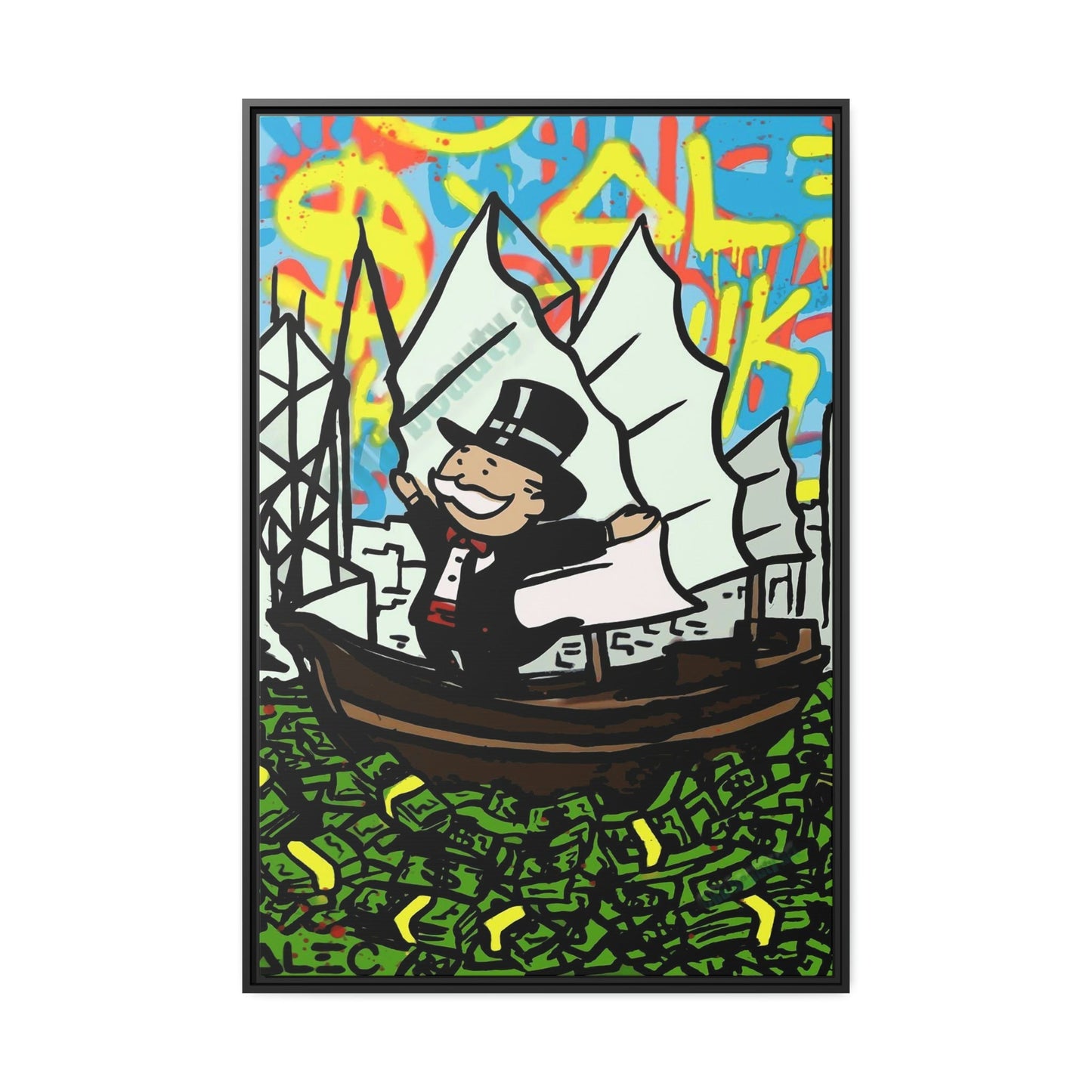 Playful Creativity: Artful Canvas and Poster Print of Alec Monopoly's Art