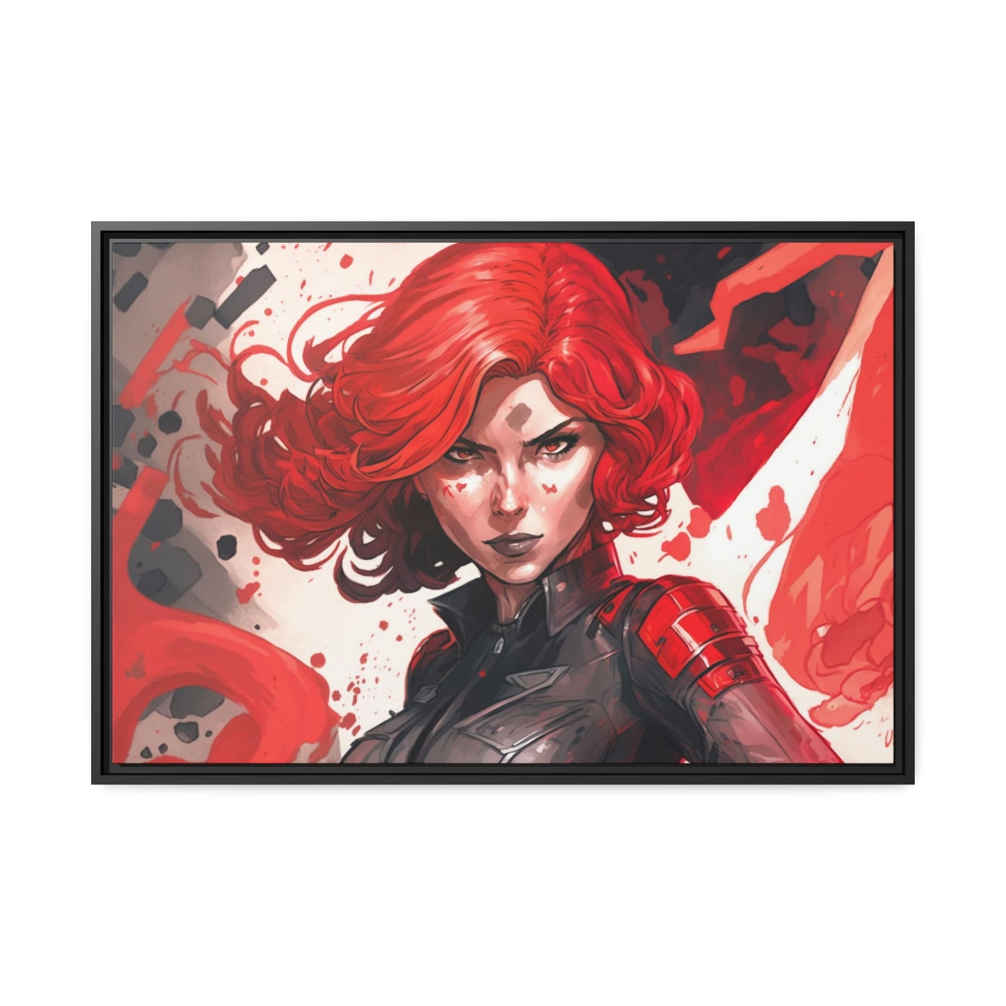 Deadly Beauty: Natural Canvas and Framed Poster with Black Widow Art