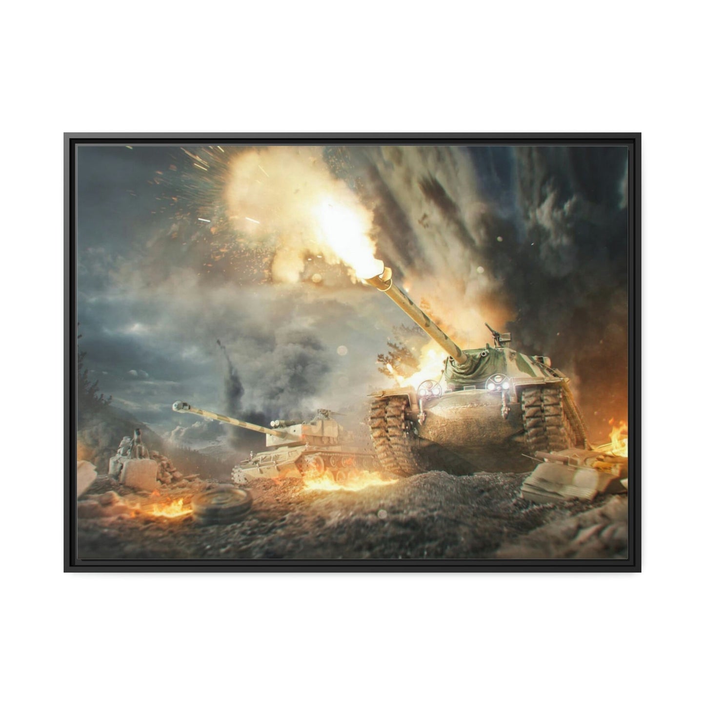 Armored Legends in Motion: Striking World of Tanks Сanvas Wall Art