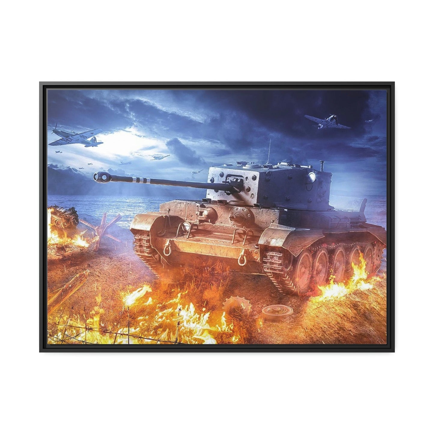 The Battle Unfolds: Dynamic World of Tanks Framed Canvas & Poster Wall Art