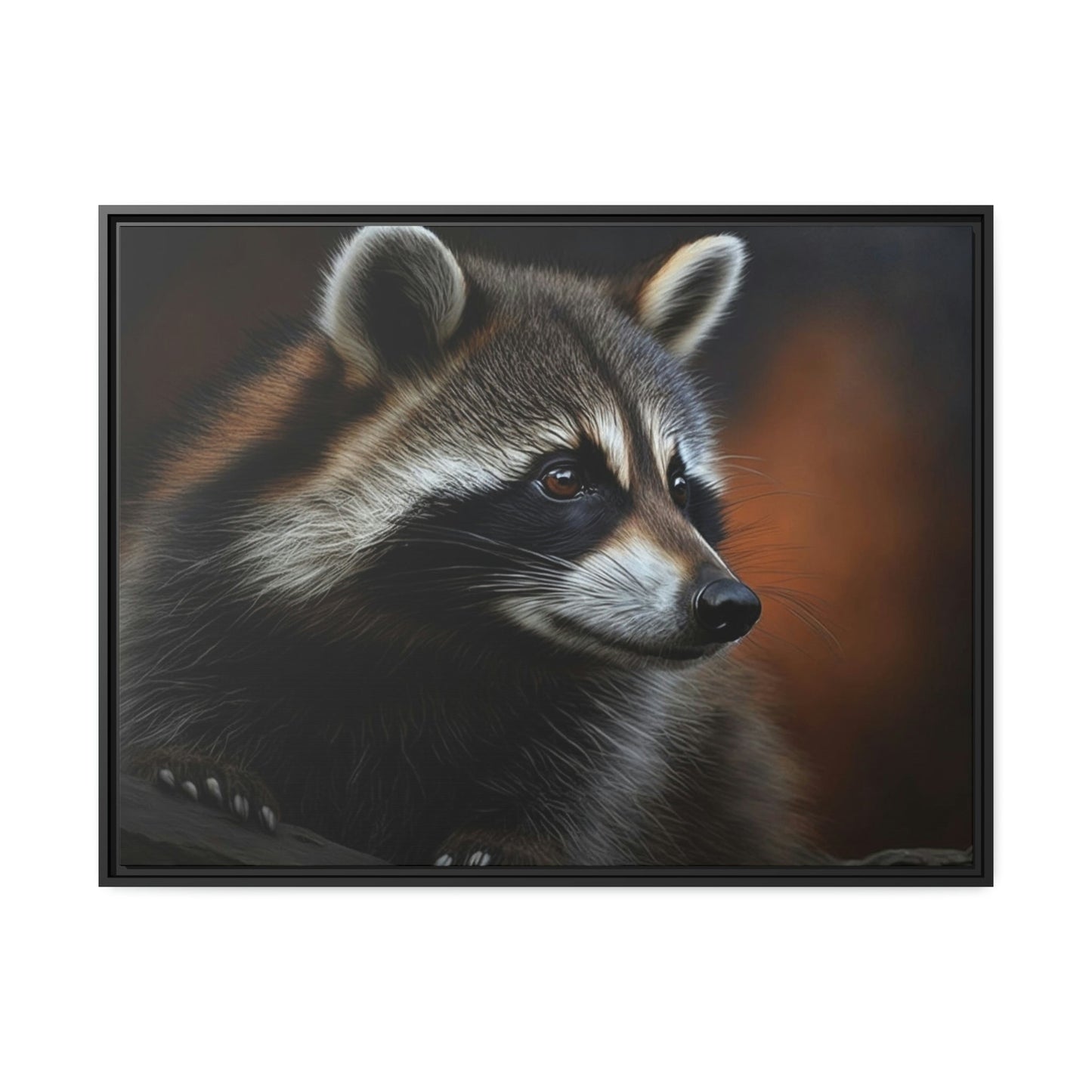 Woodland Bandits: Artistic Print on Canvas and Framed Poster of Sly Raccoon