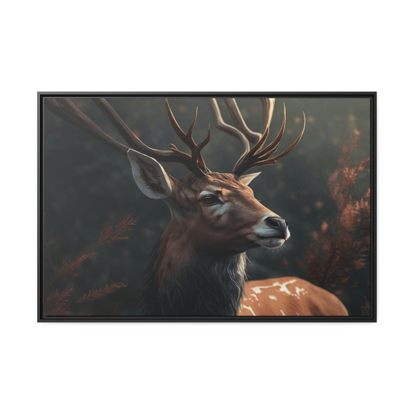 Deer's Solitude: A Canvas Wildlife Contemplation