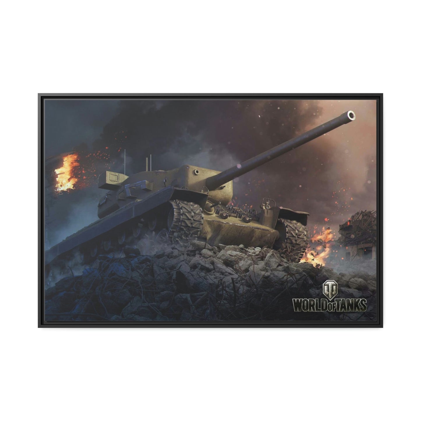 Armored Warriors in Motion: Striking World of Tanks Canvas Wall Art