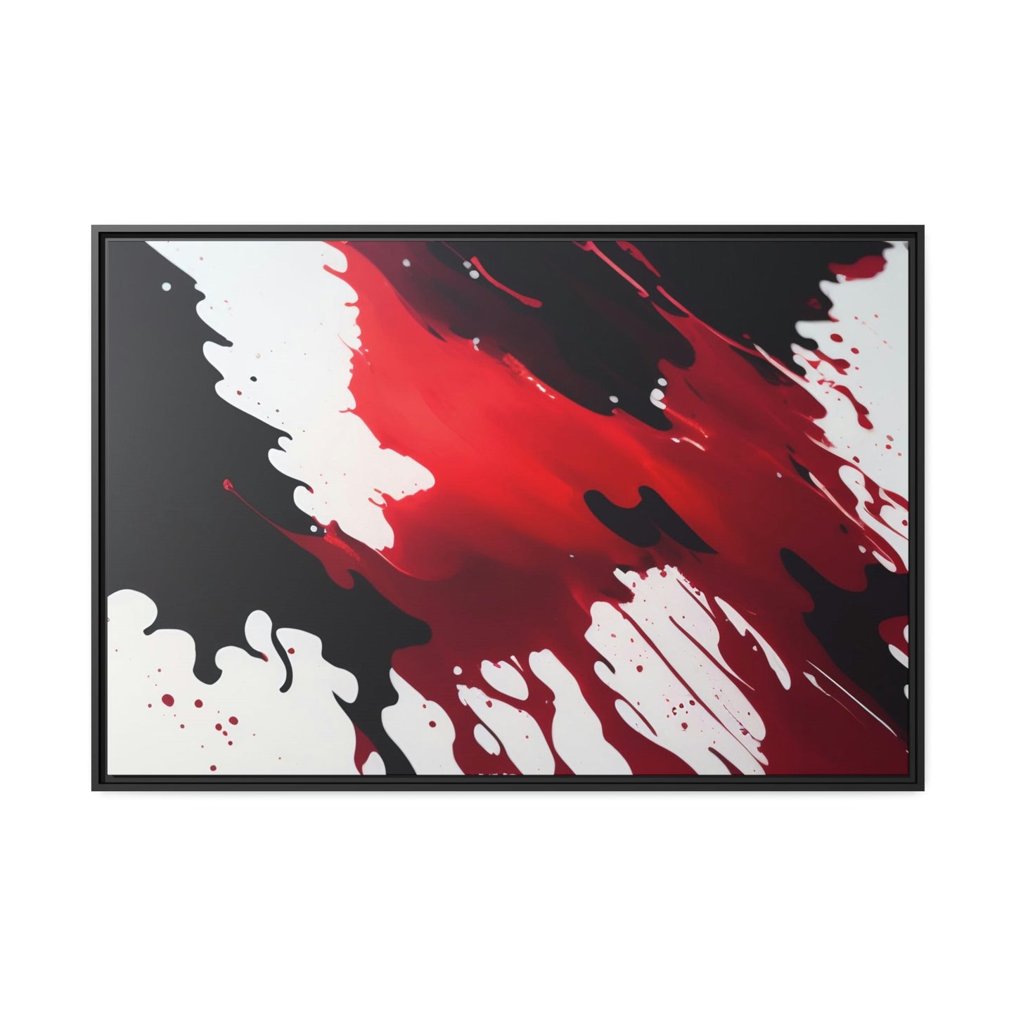 Bold and Striking: Red Abstract Canvas and Framed Poster
