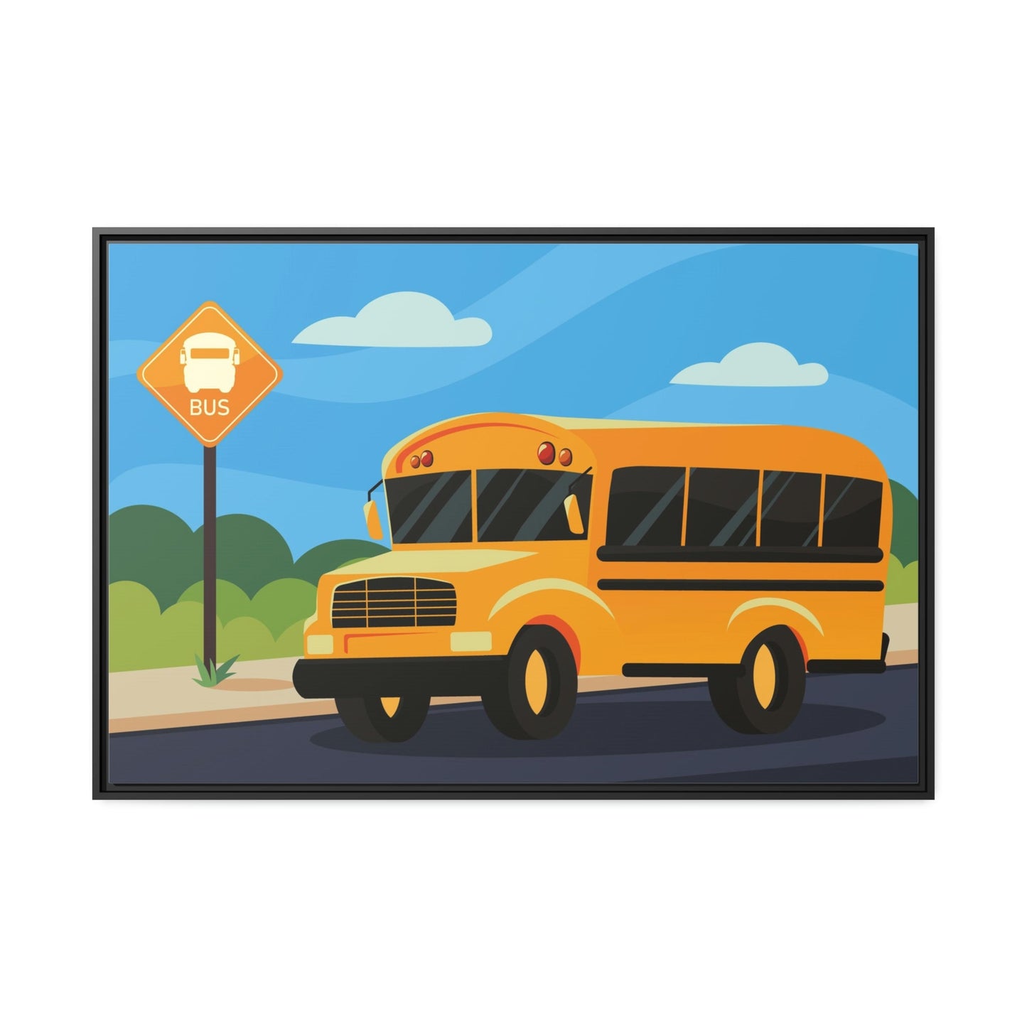 Cityscape Symphony: Harmonizing Bus and Canvas & Poster Wall Art