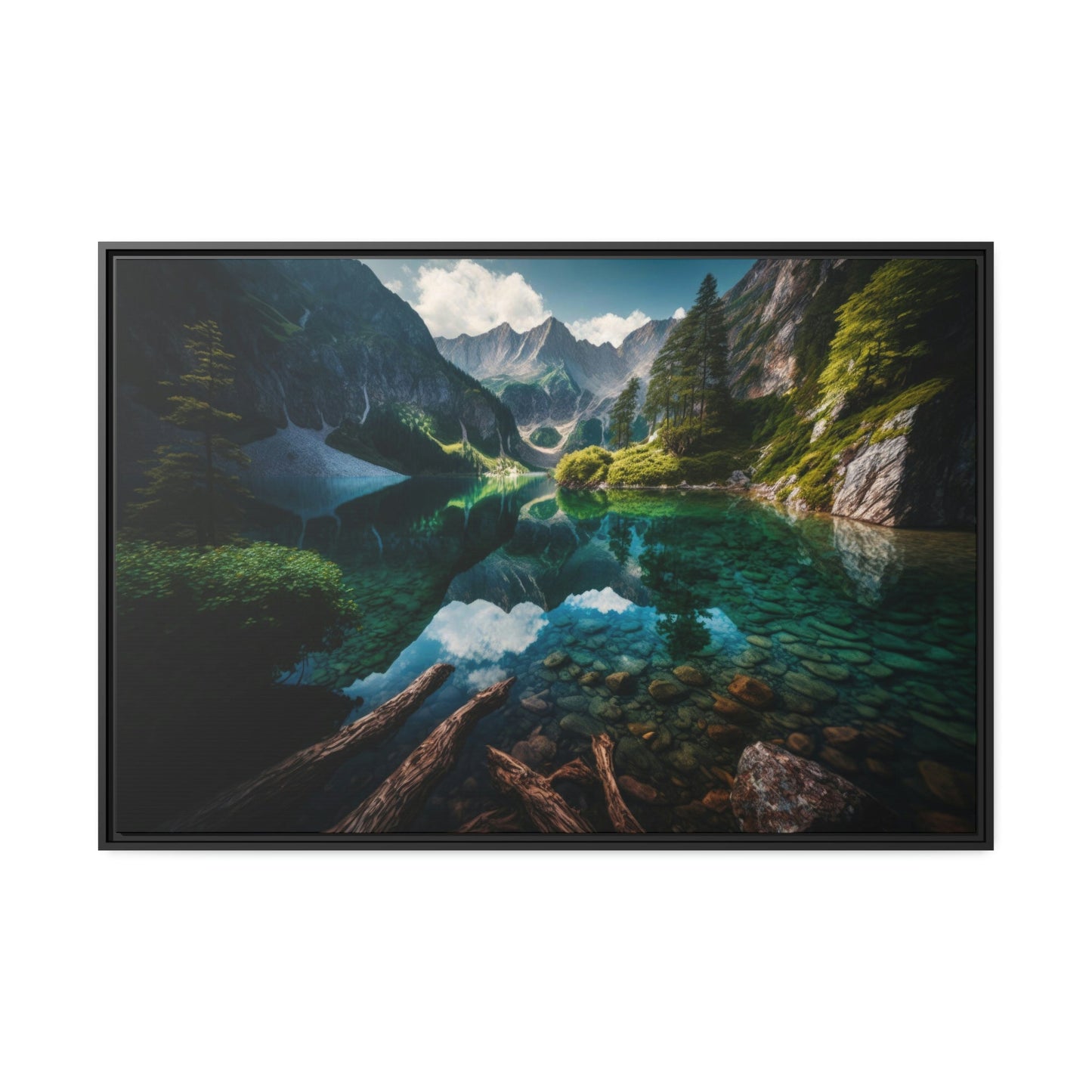 Serene Waterscapes: Lakes and Rivers on Natural Canvas and Framed Poster