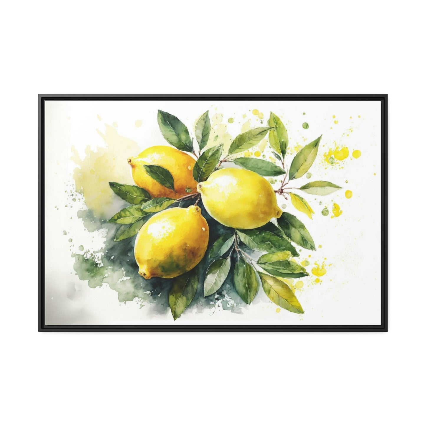 Tropical Citrus: Vibrant and Bold Wall Art Prints of Yellow Lemons on Natural Canvas & Posters