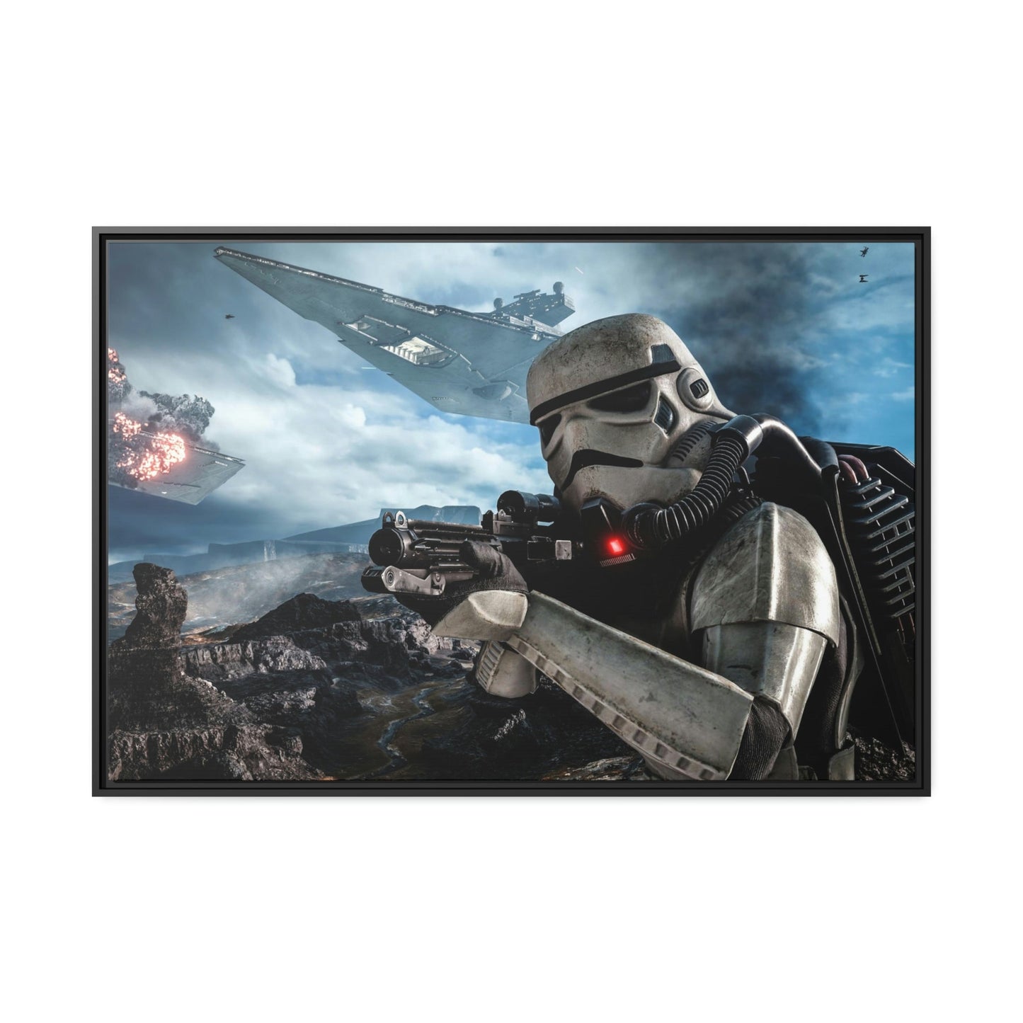 Journey through the Stars: Natural Canvas Print of Star Wars Adventure