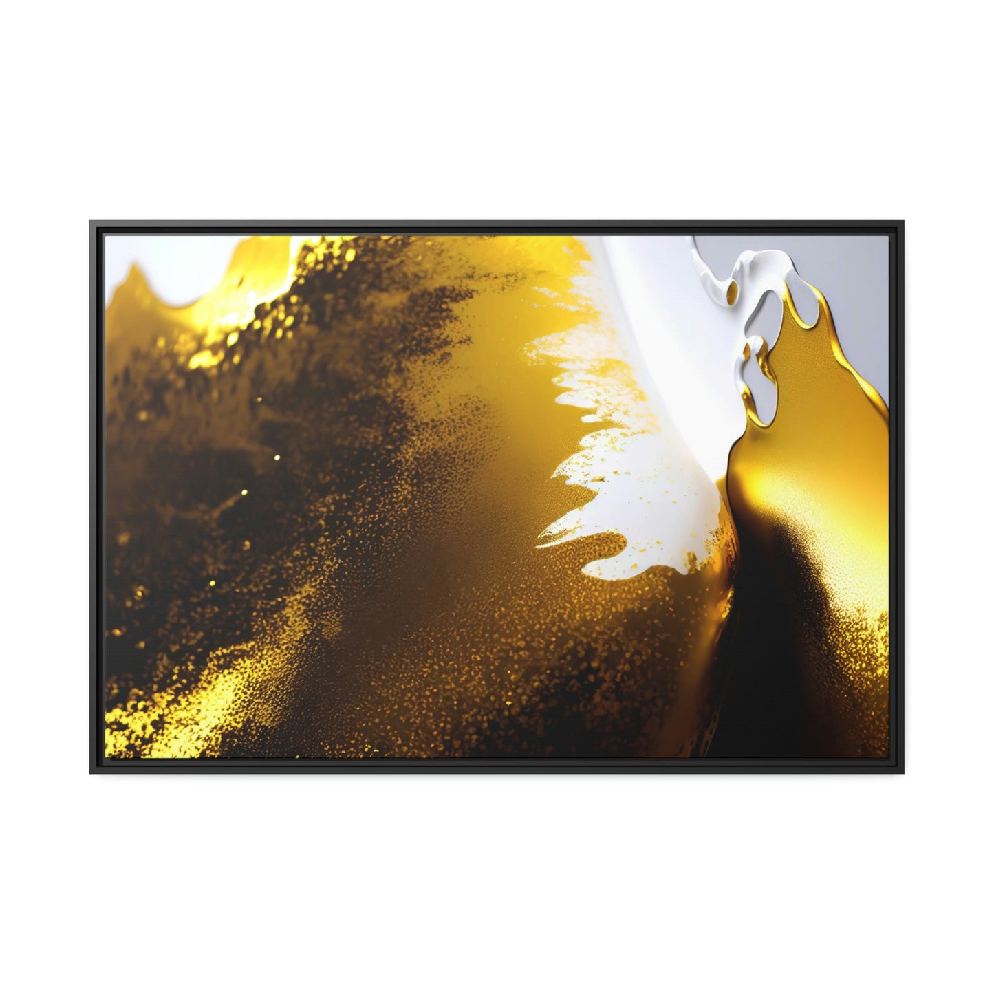 Golden Abstractions: Print on Canvas of Abstract Gold Art