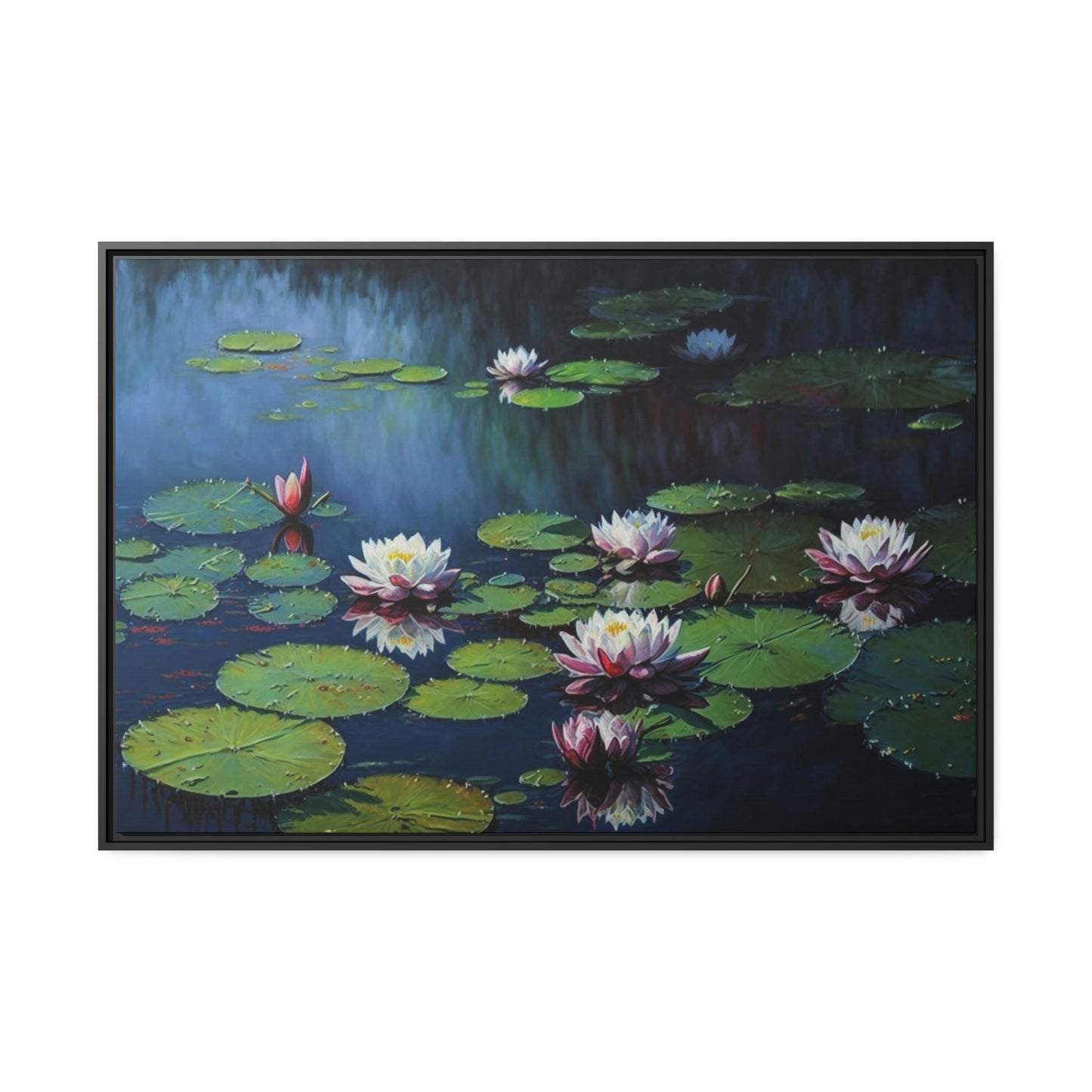 Water Lily Serenity: A Painting on Canvas