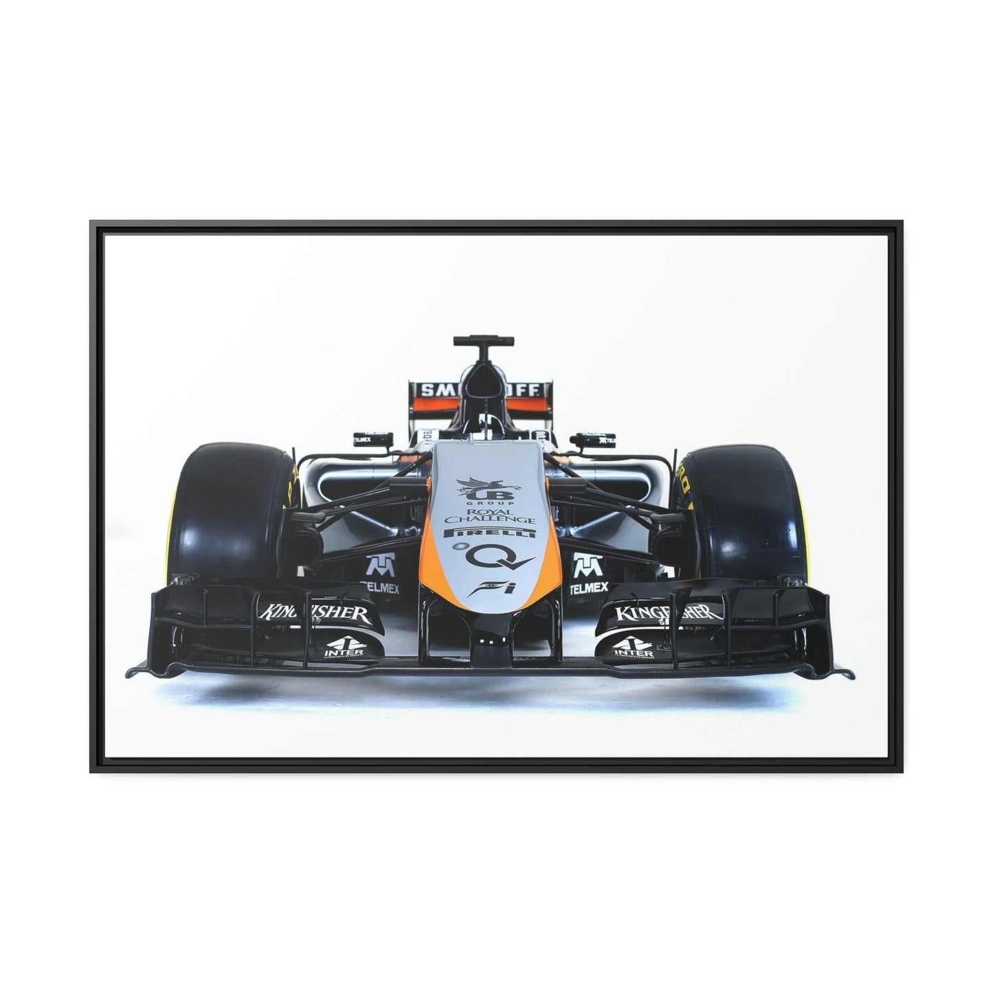 The Need for Speed: Framed Canvas Print of F1 Cars