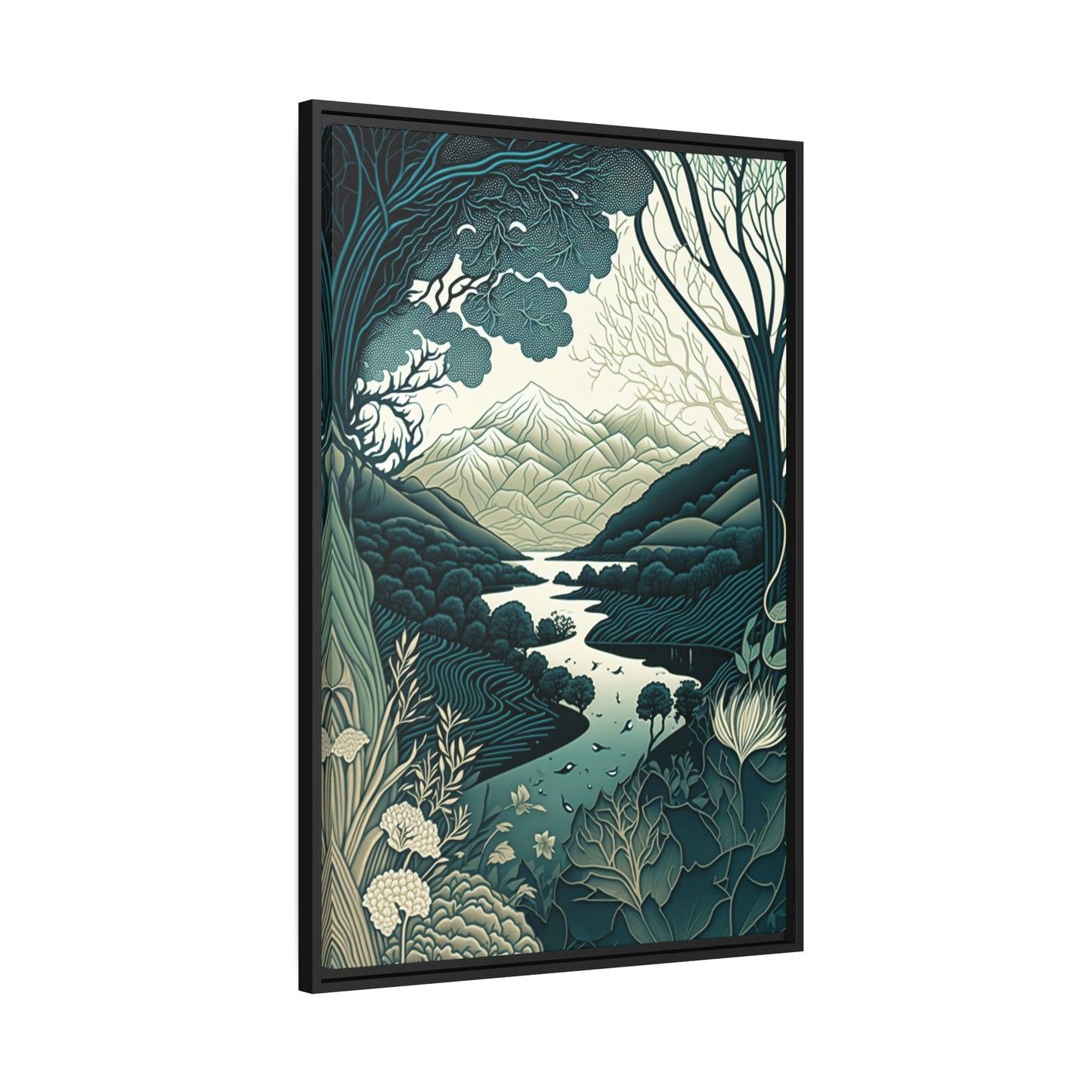 Fluid Lines: A Framed Canvas & Poster Artwork of an Abstract Flowing Design