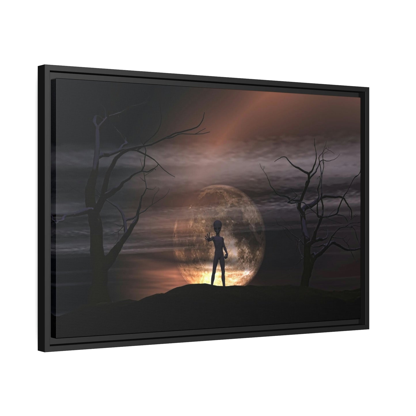 Cosmic Encounters: High-Quality Canvas Art Print of Aliens