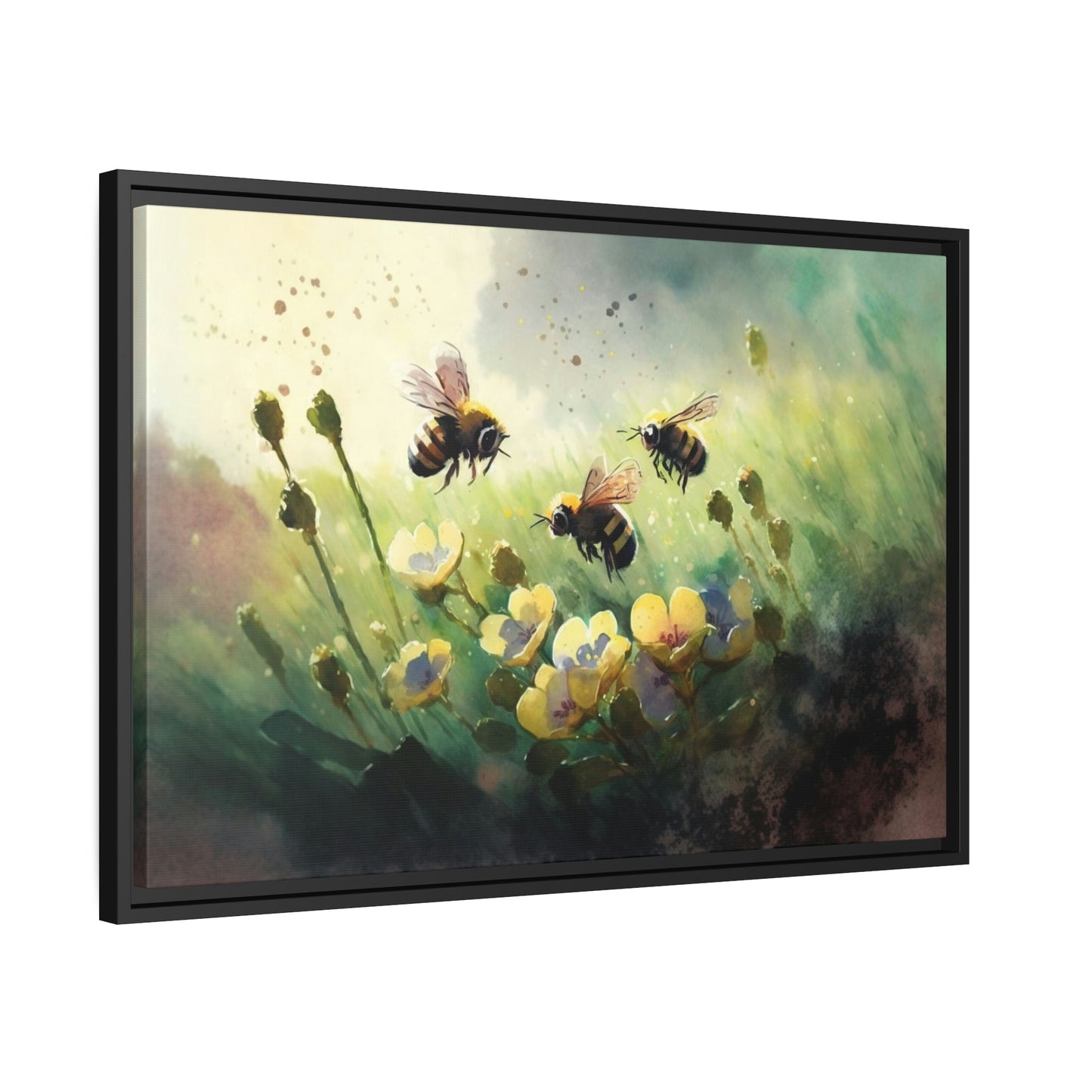 Pollinator Paradise: A Poster & Canvas Print of a Garden Teeming with Bees