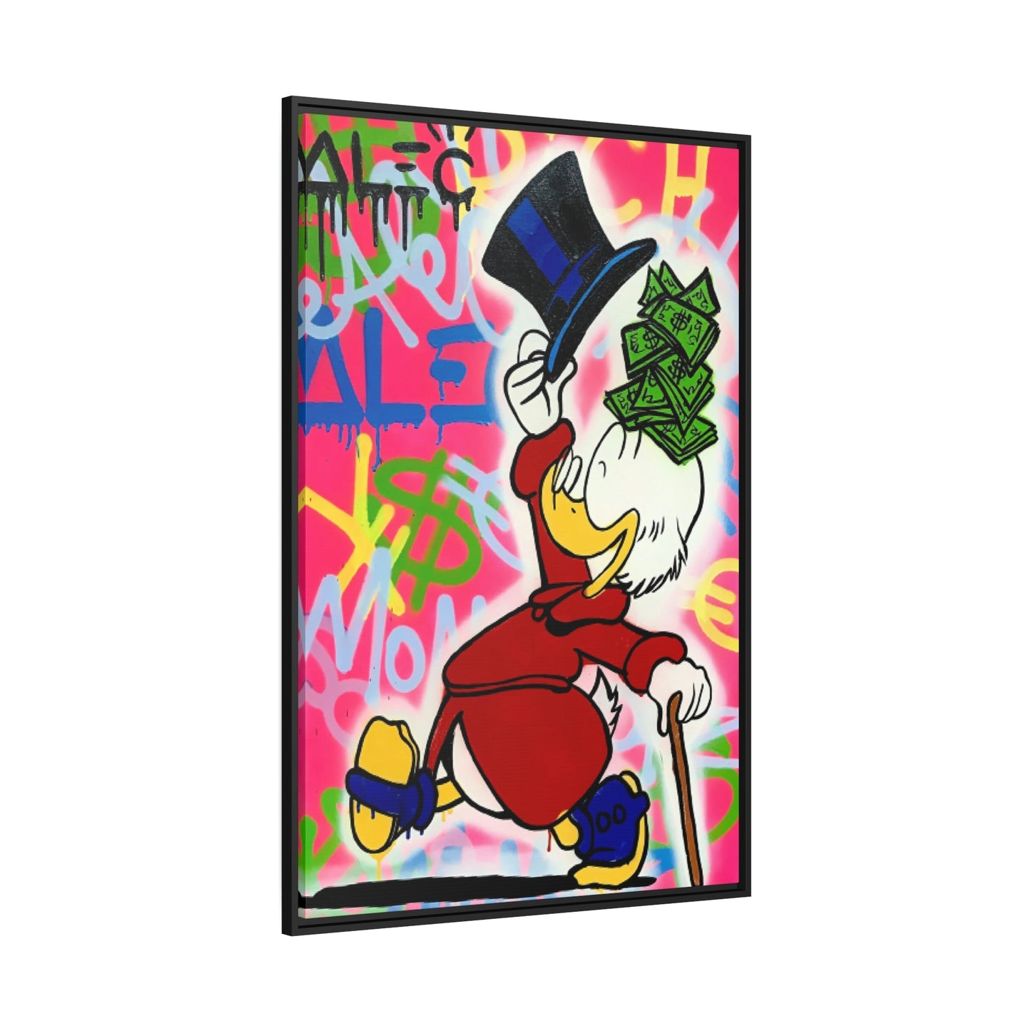 Street Art Duck: Alec Monopoly Inspired Canvas and Poster Print of Disney's Beloved Character
