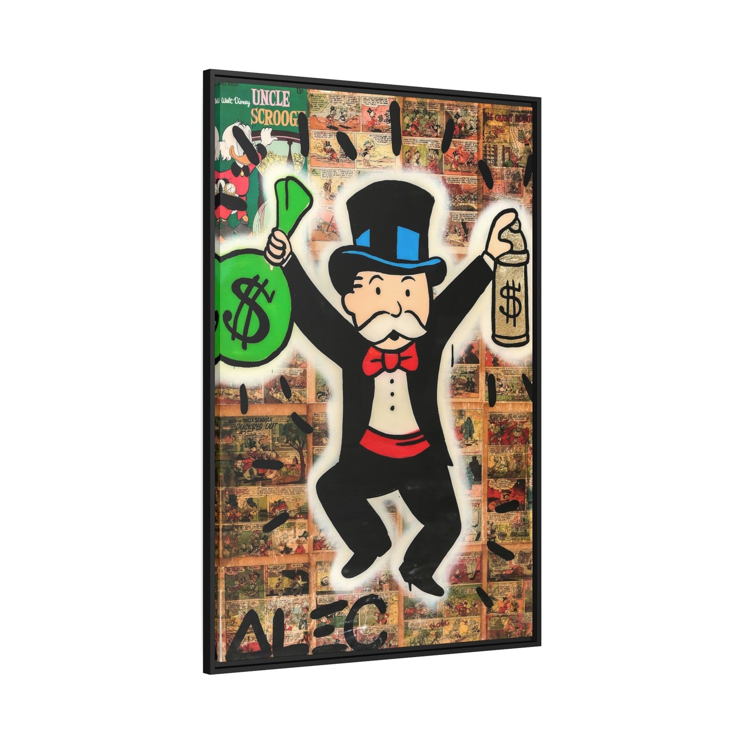 Money Talks: Framed Canvas and Poster Print of Alec Monopoly Art