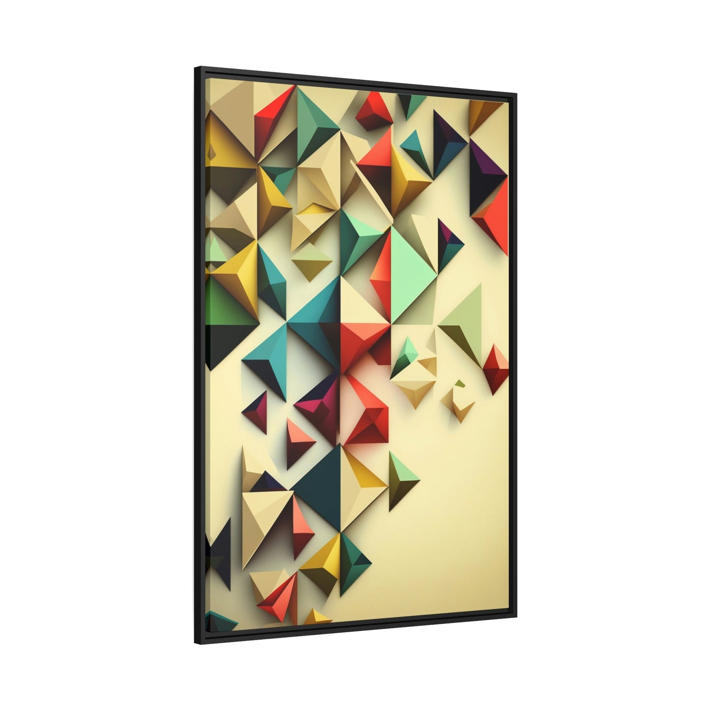 Framed Canvas & Poster Print of Geometric Artwork: A Fusion of Shapes