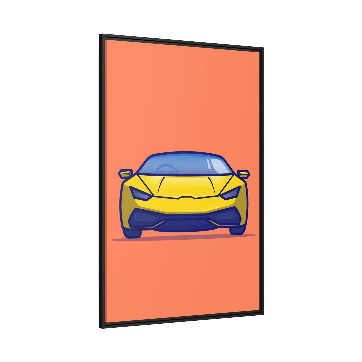 Luminous Speed: Yellow Lamborghini Wall Art on Framed Canvas & Poster