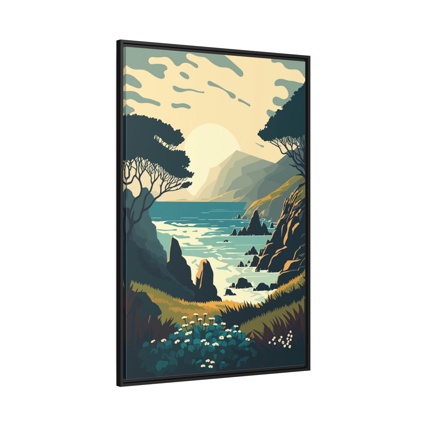 The Majesty of Lakes: Poster of a Majestic Lake on Framed Canvas