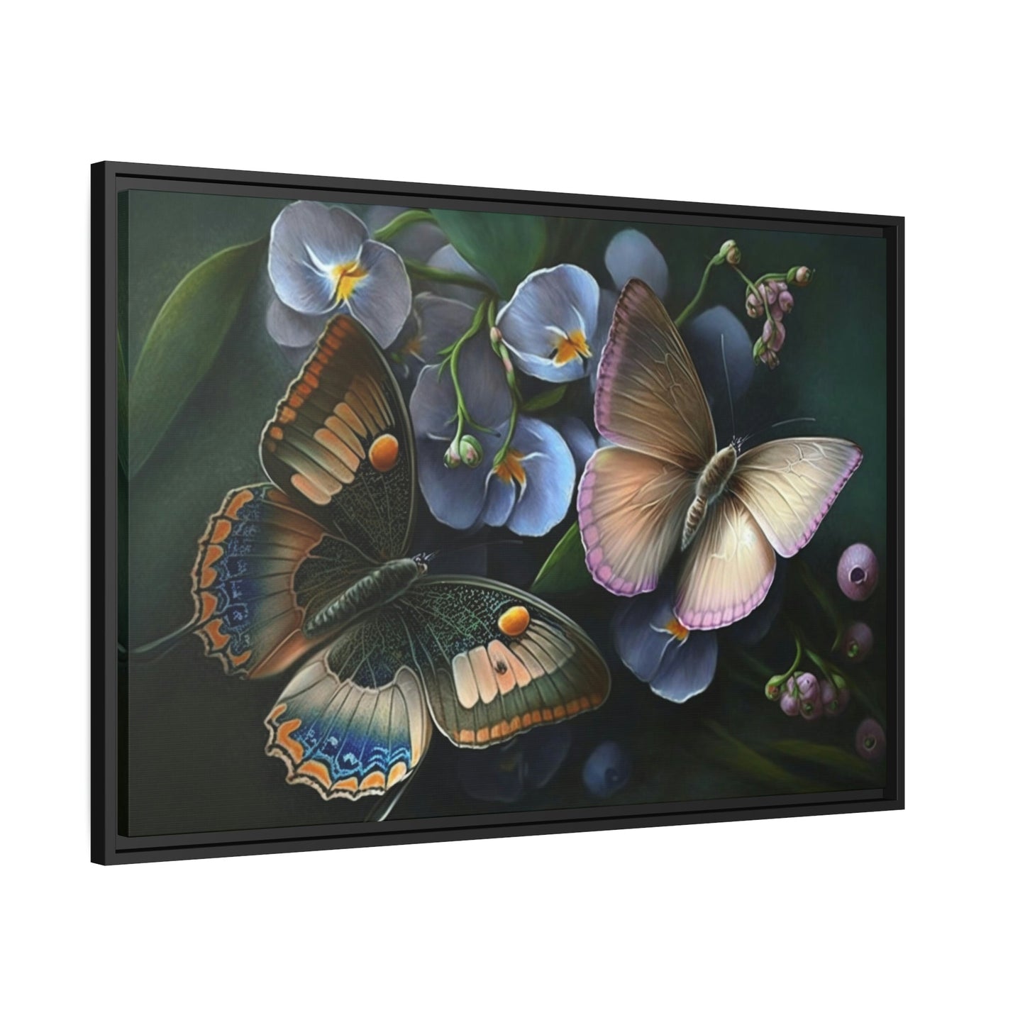 Butterfly Garden: Framed Canvas & Poster Art Print of Fluttering Insects
