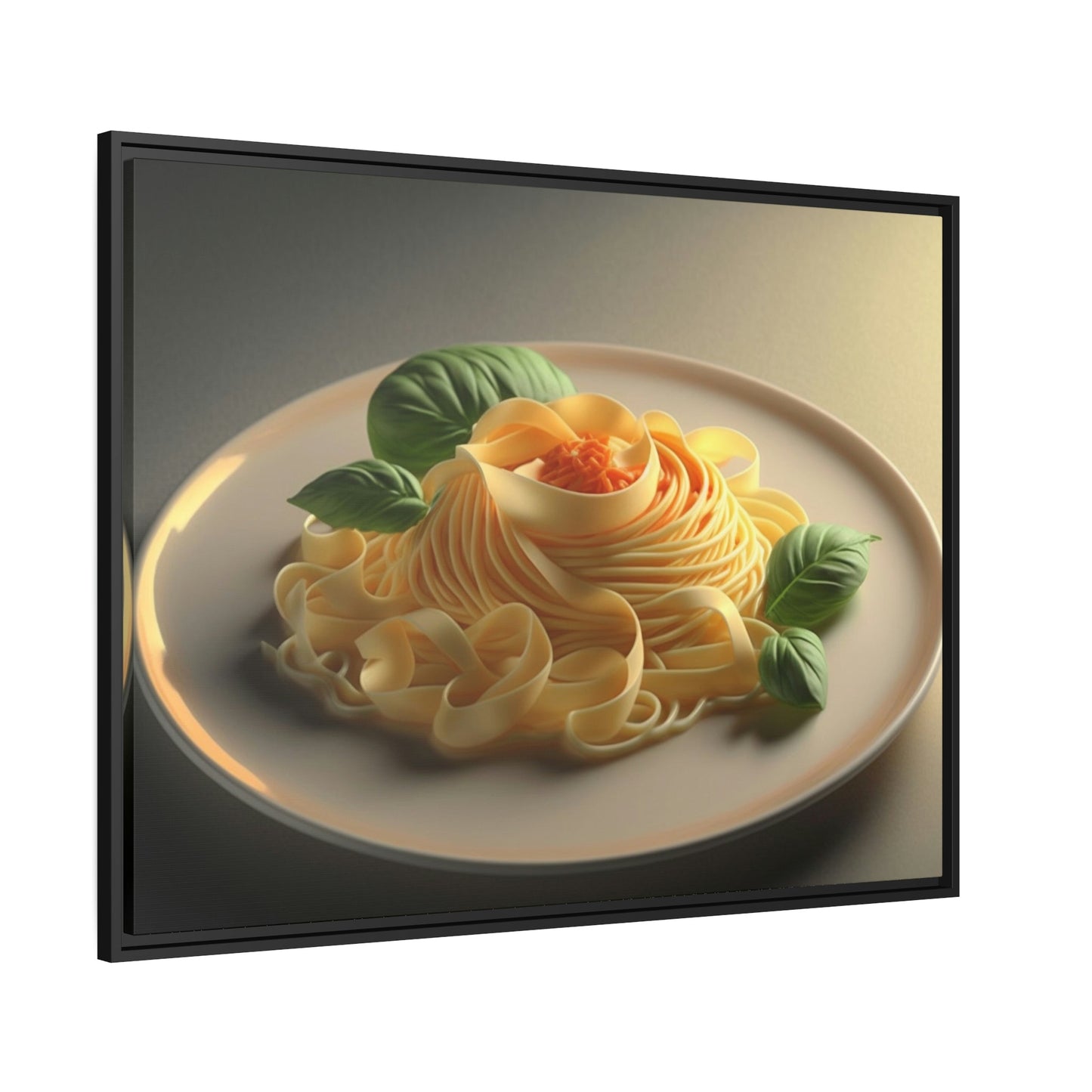 Pasta Perfection: Beautiful Canvas Print of a Plate of Spaghetti