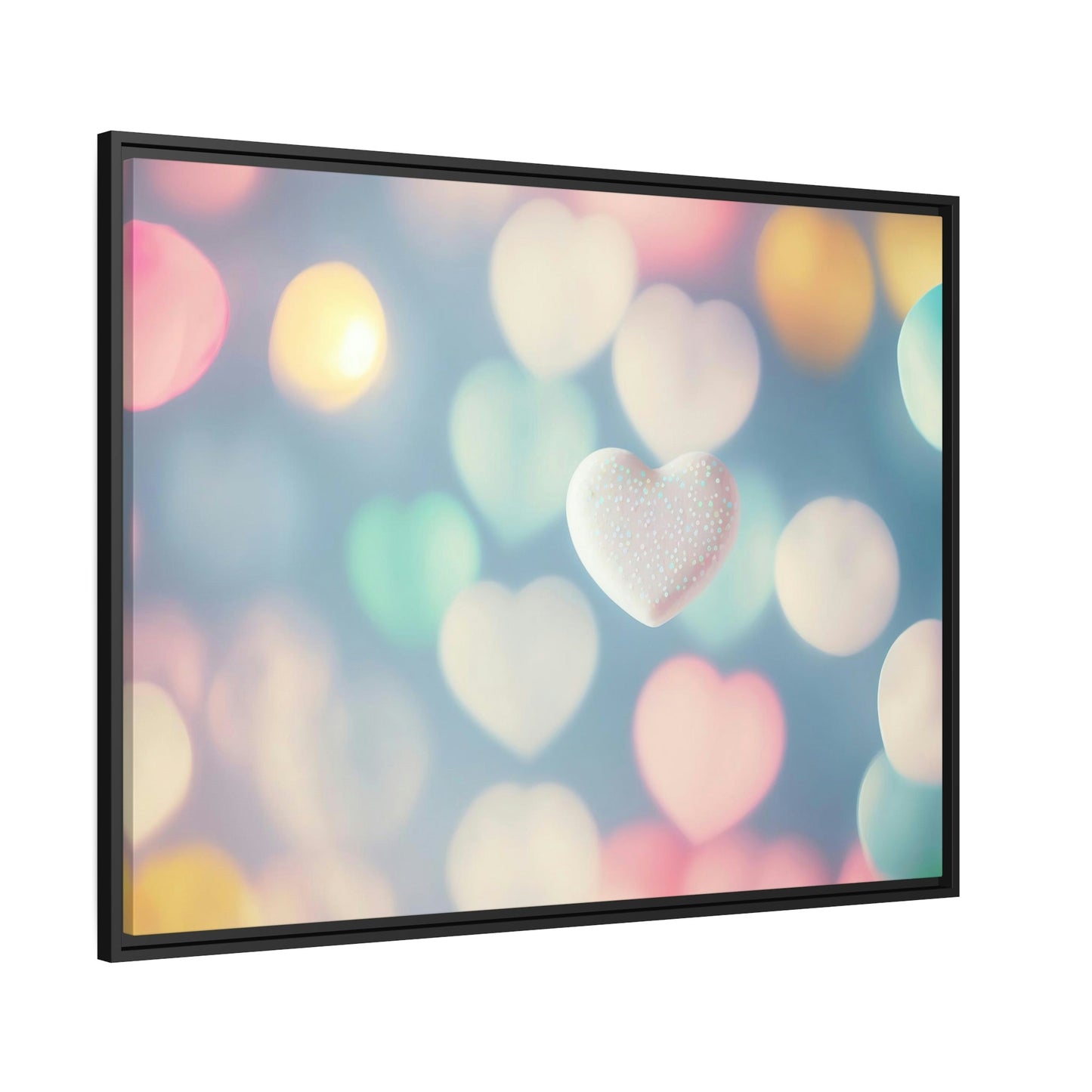 Love in Color: Canvas Print of a Vibrant Hearts on Framed Canvas