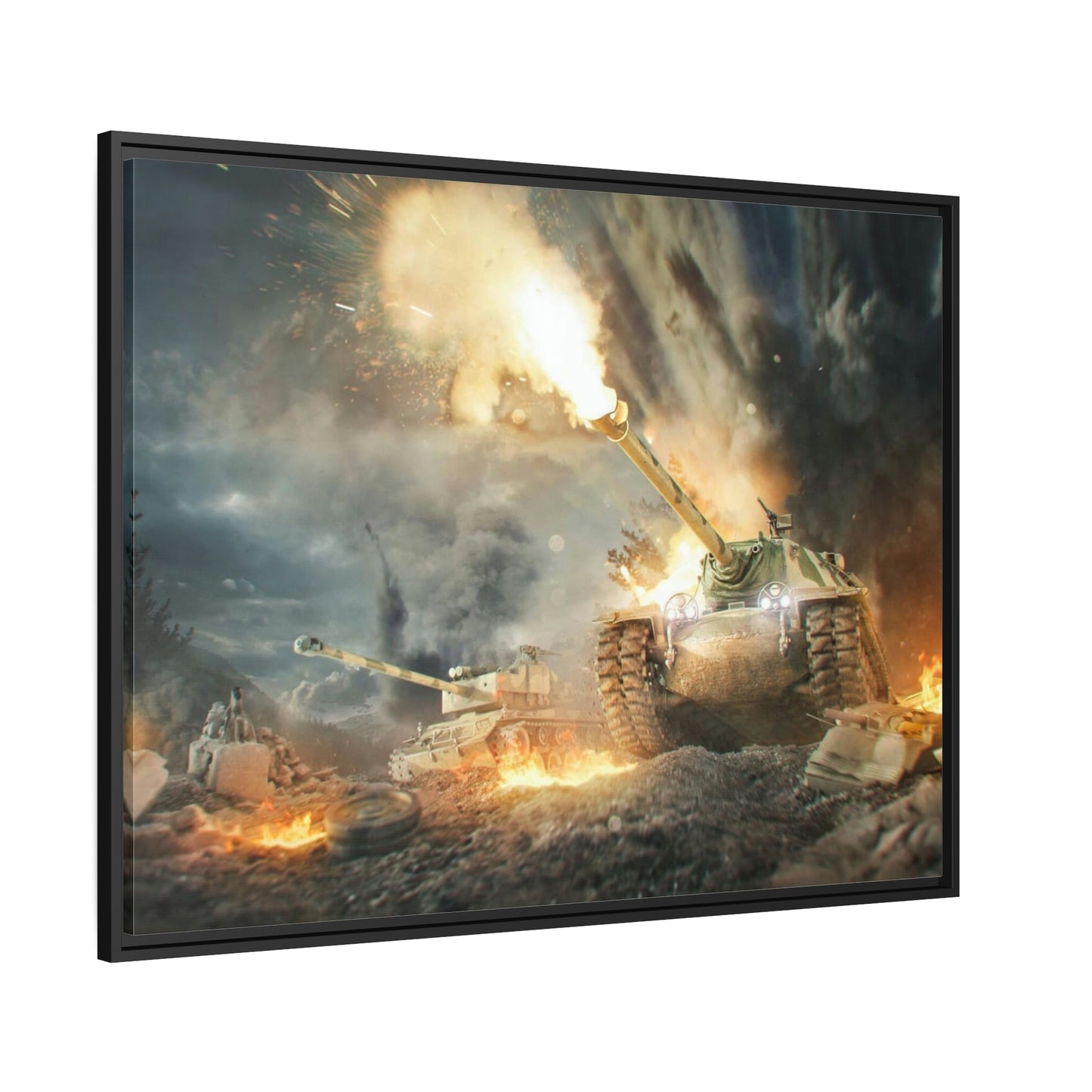 Armored Legends in Motion: Striking World of Tanks Сanvas Wall Art