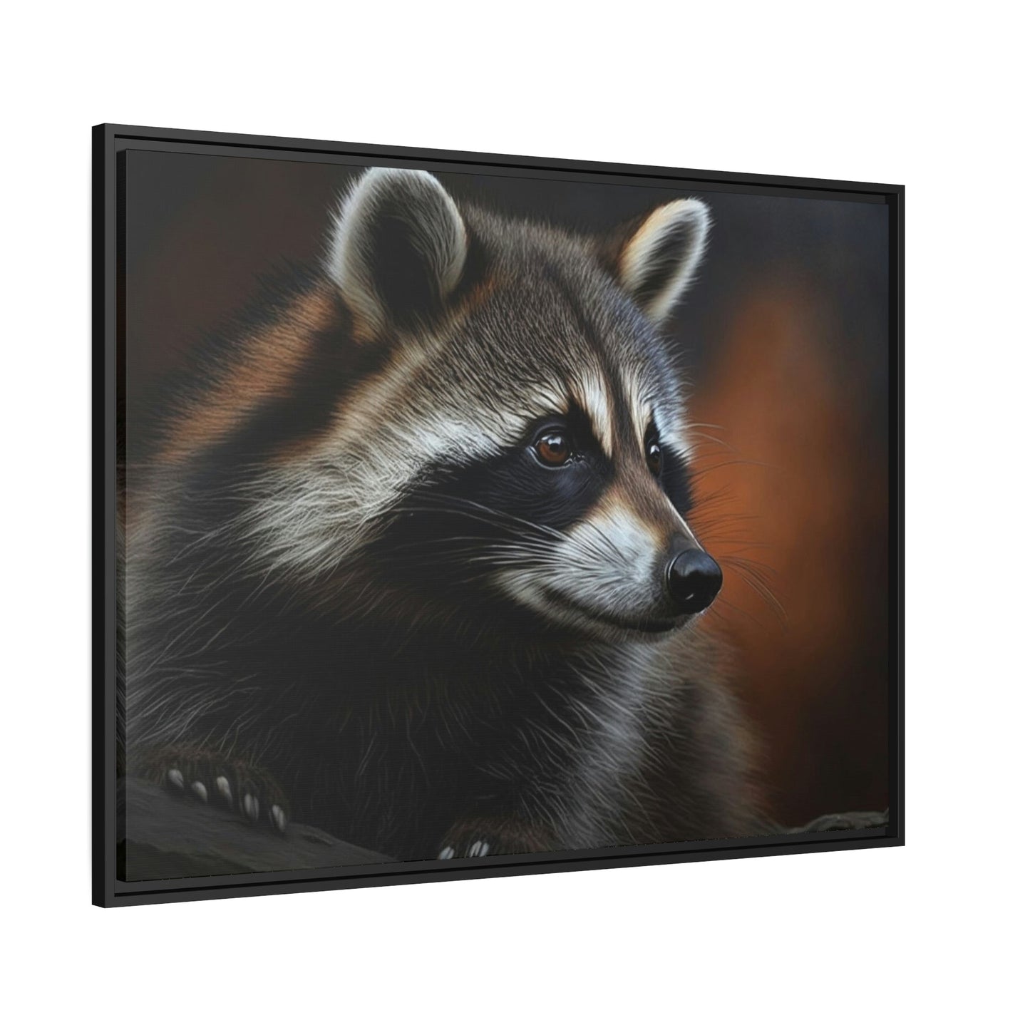 Woodland Bandits: Artistic Print on Canvas and Framed Poster of Sly Raccoon