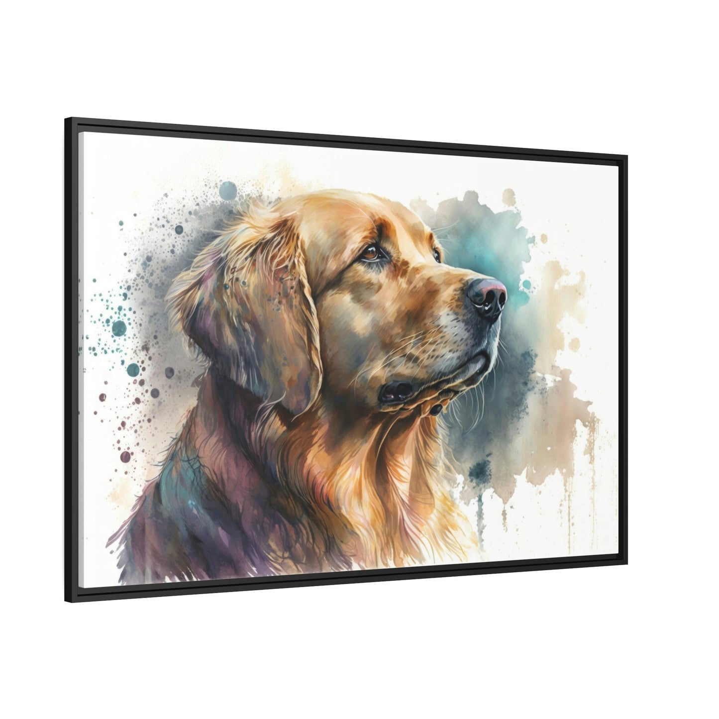 Dog's World: Framed Poster of a Happy Dog on Canvas