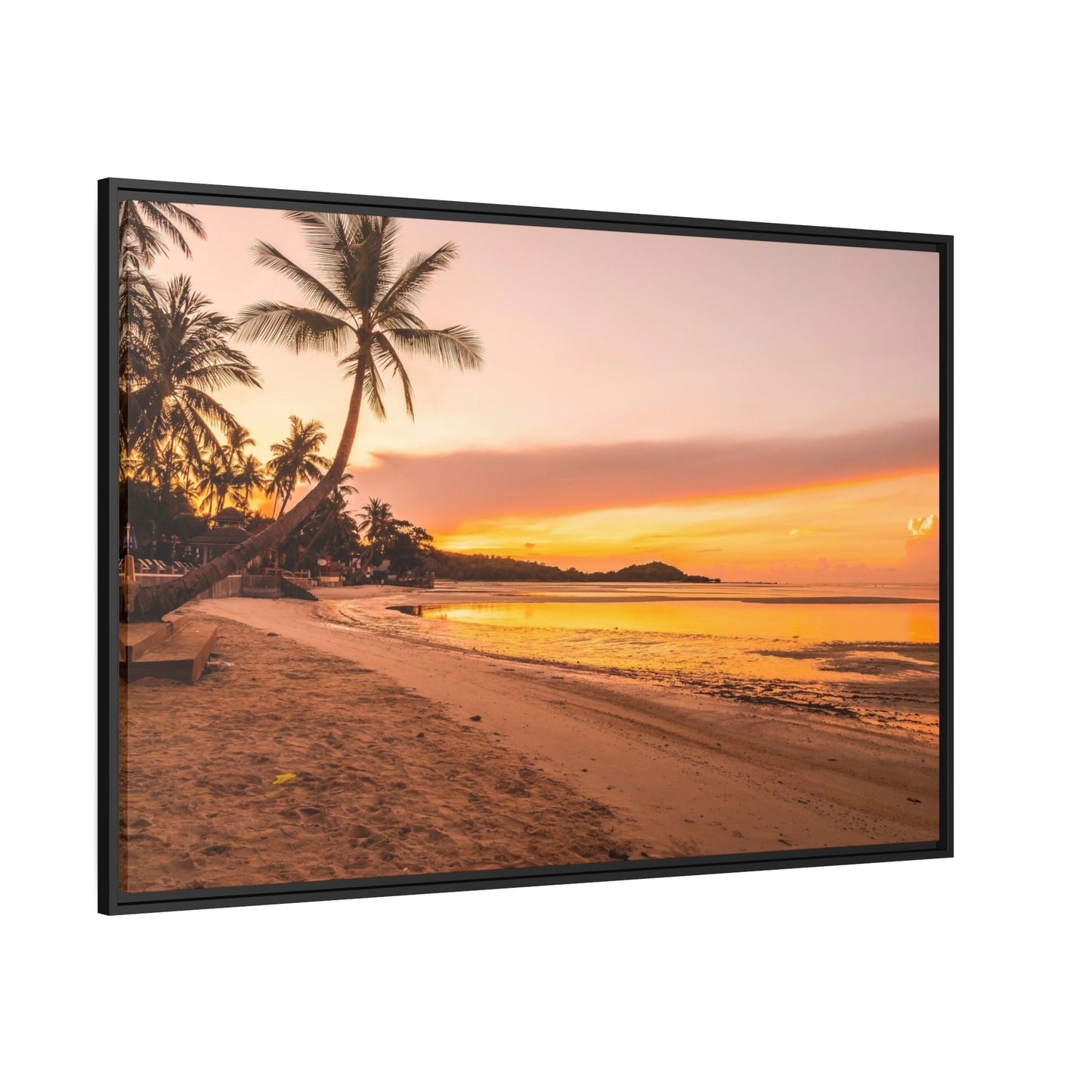 Seaside Sunset: Canvas Print of a Breathtaking Beach Sunset on an Island