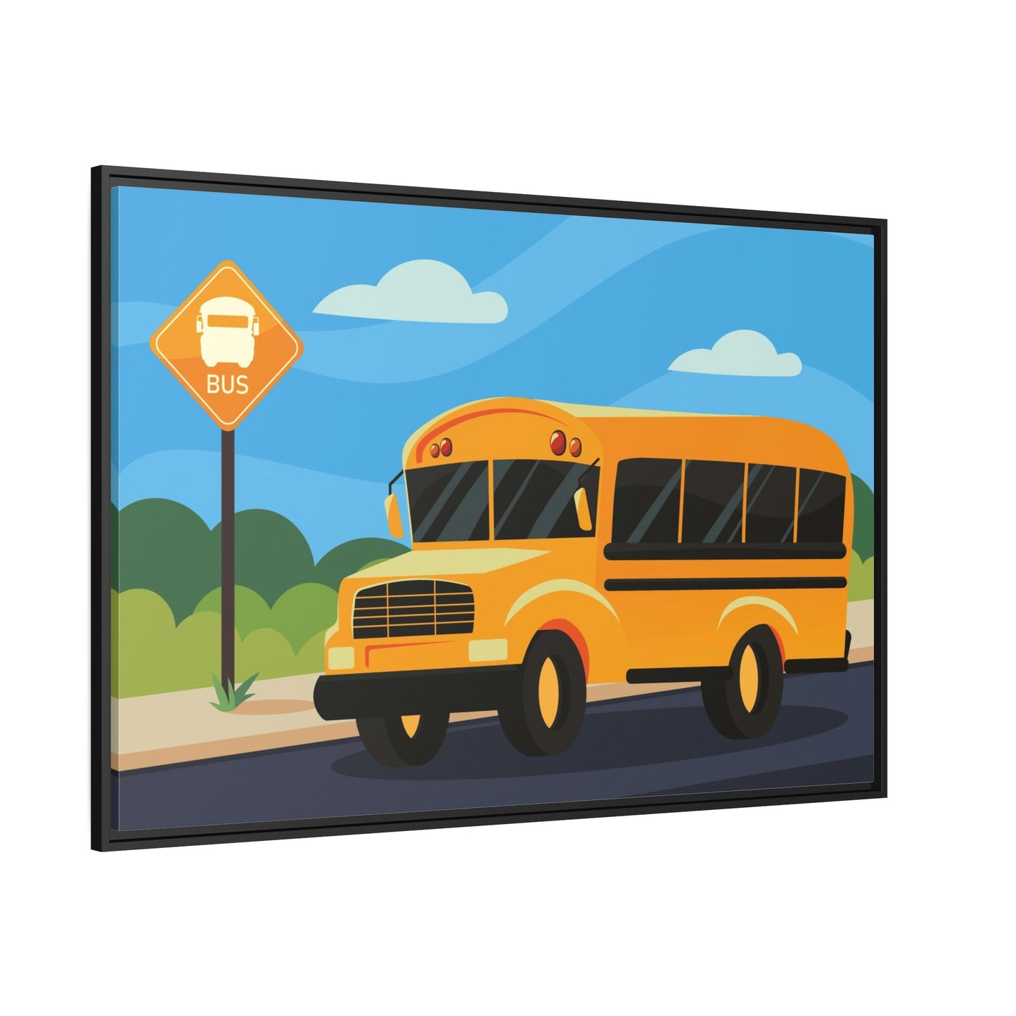 Cityscape Symphony: Harmonizing Bus and Canvas & Poster Wall Art