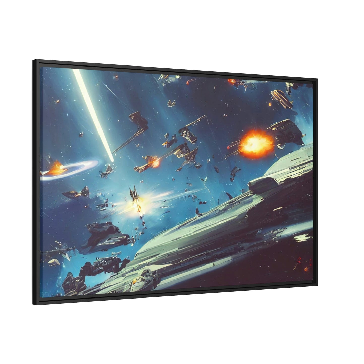 Dark vs. Light: Framed Canvas & Poster Print of Epic Star Wars Duel