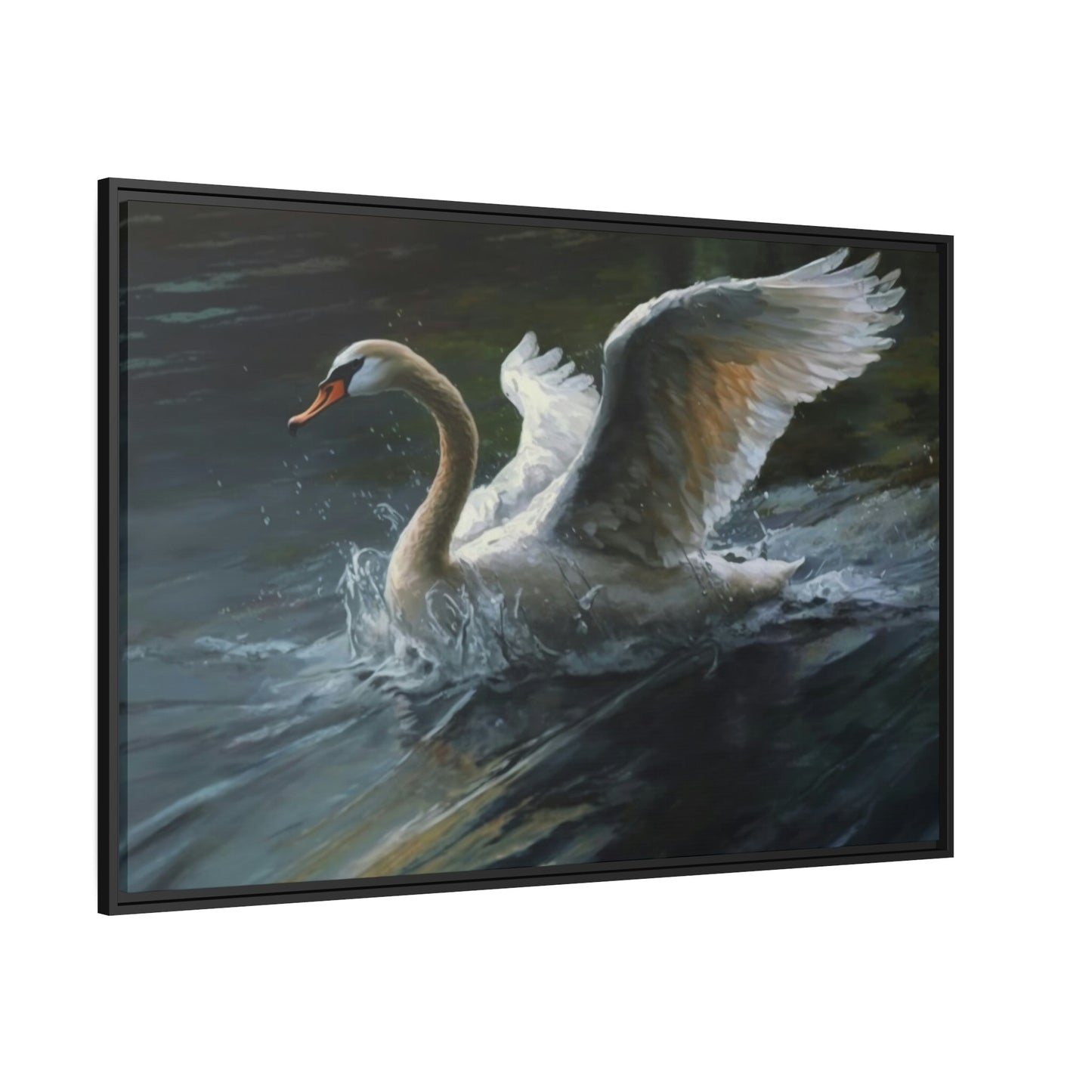 The Swan's Realm: A Nature-Inspired Painting on Canvas