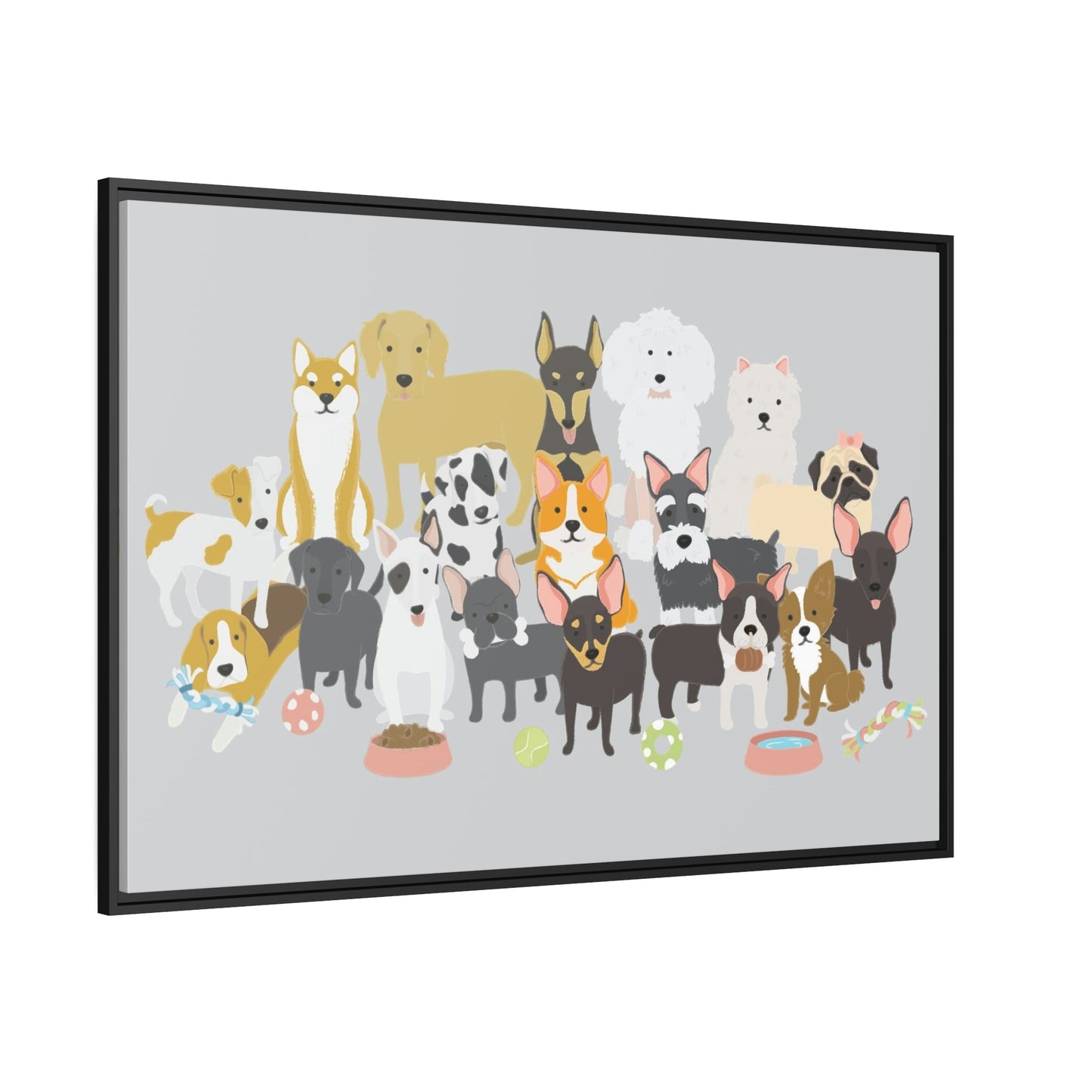 Canine Comfort: Poster of Dogs Relaxing on a Framed Canvas