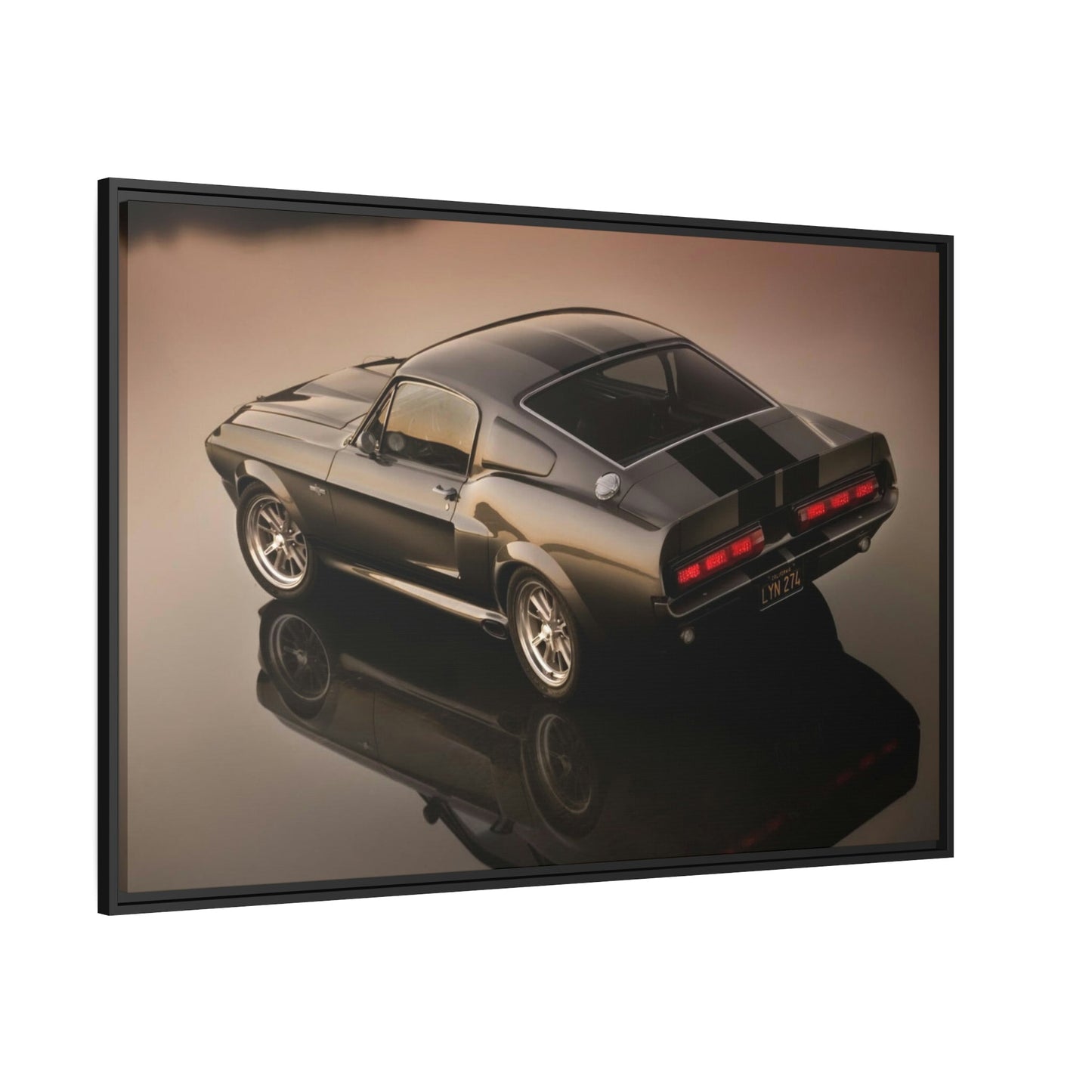 Masterpiece on Wheels: Framed Canvas Poster of a Mustang Sports Car for Automotive Art Collectors