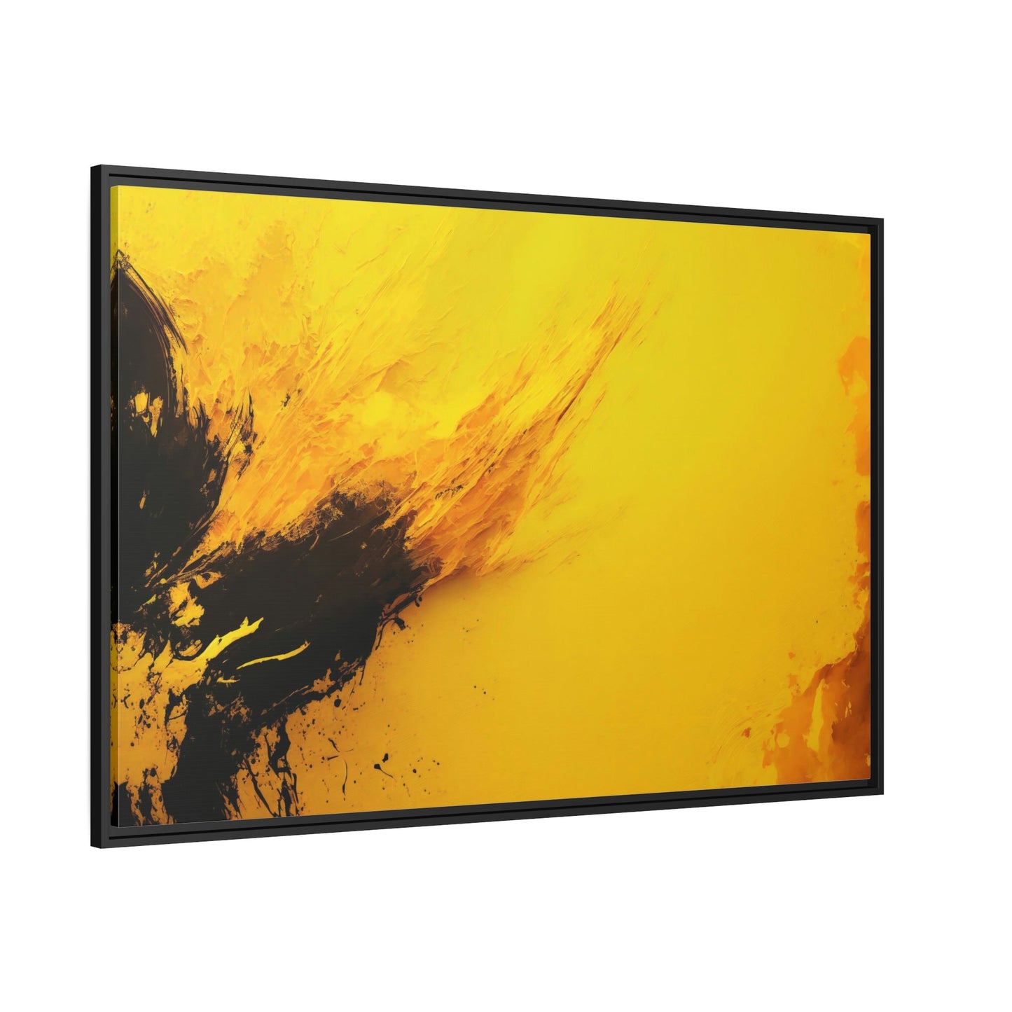 Sunny Abstraction: Bright and Playful Wall Art Prints Featuring a Yellow Abstract Design on Framed Canvas & Poster