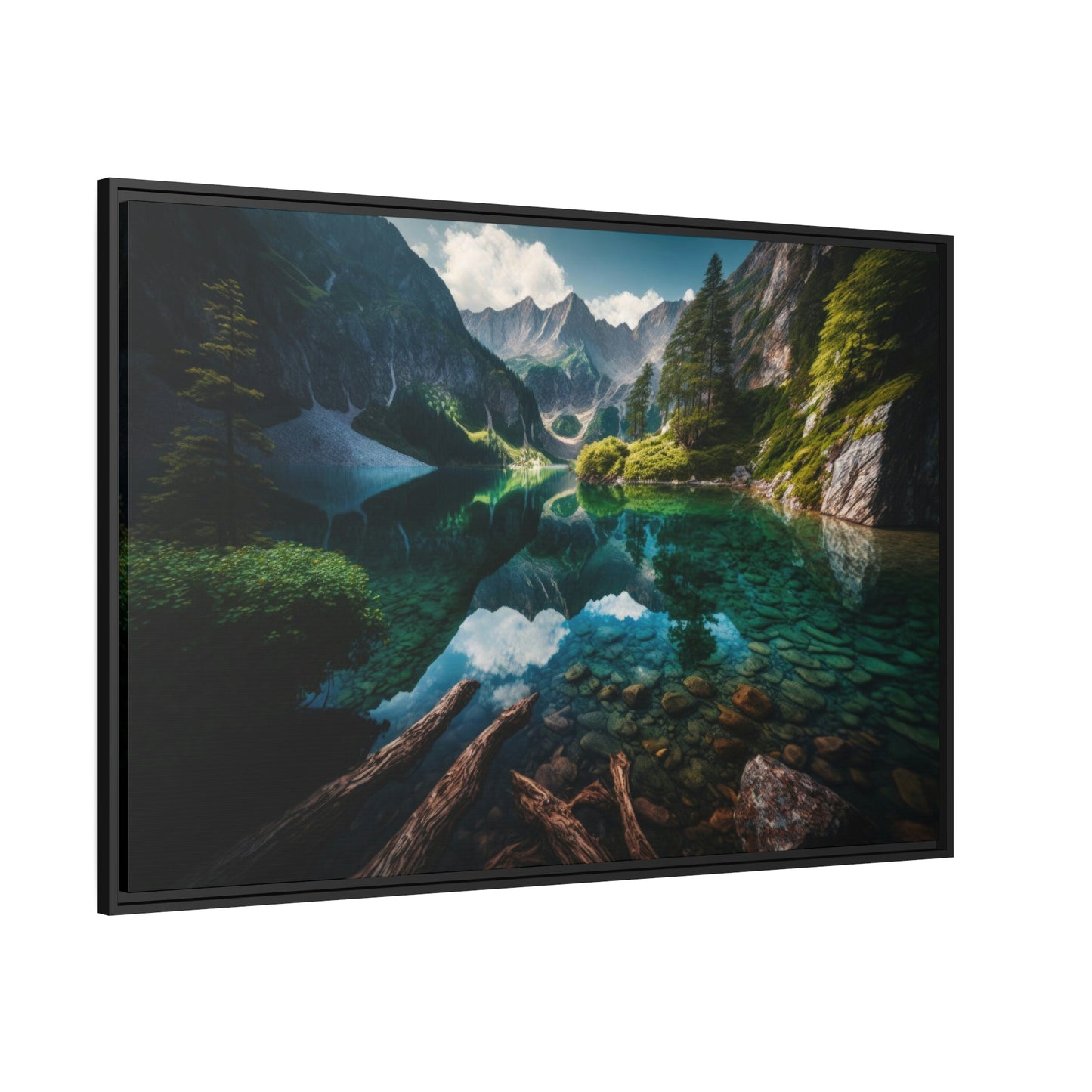 Serene Waterscapes: Lakes and Rivers on Natural Canvas and Framed Poster