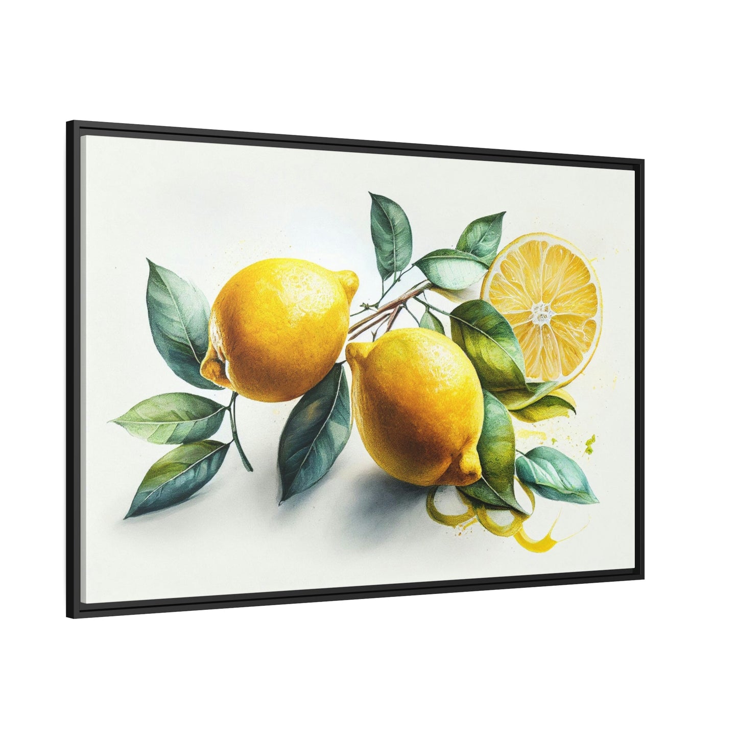 Lemon Burst: Bright and Playful Wall Art Prints of Yellow Lemons on Natural Canvas