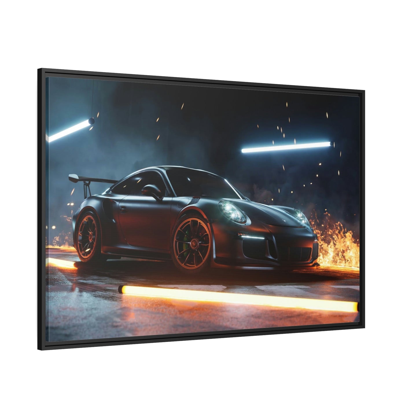 Beauty in Motion: Natural Canvas & Poster Print of a Porsche in Action