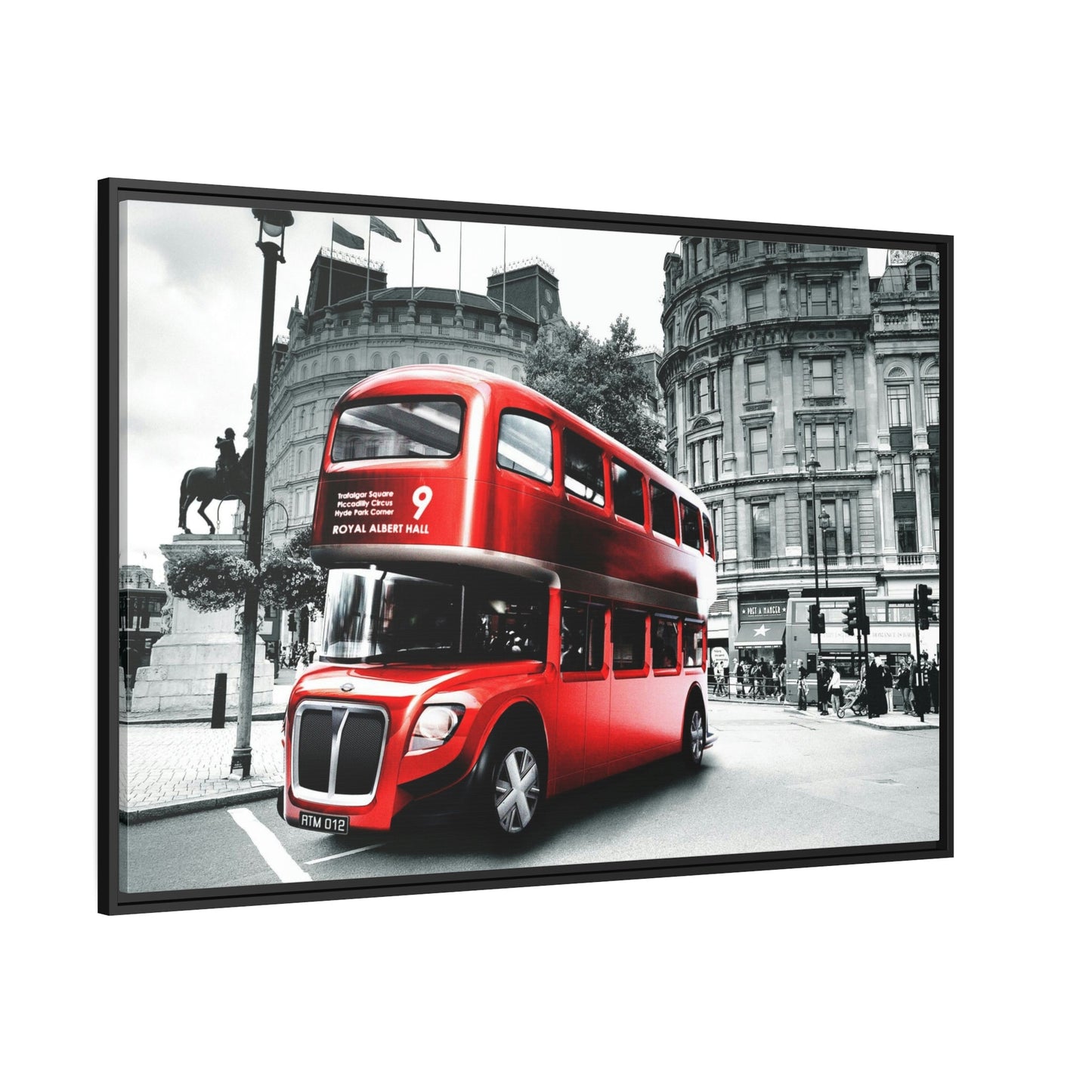 Colorful Routes: Framed Poster showcasing a Vibrant Bus