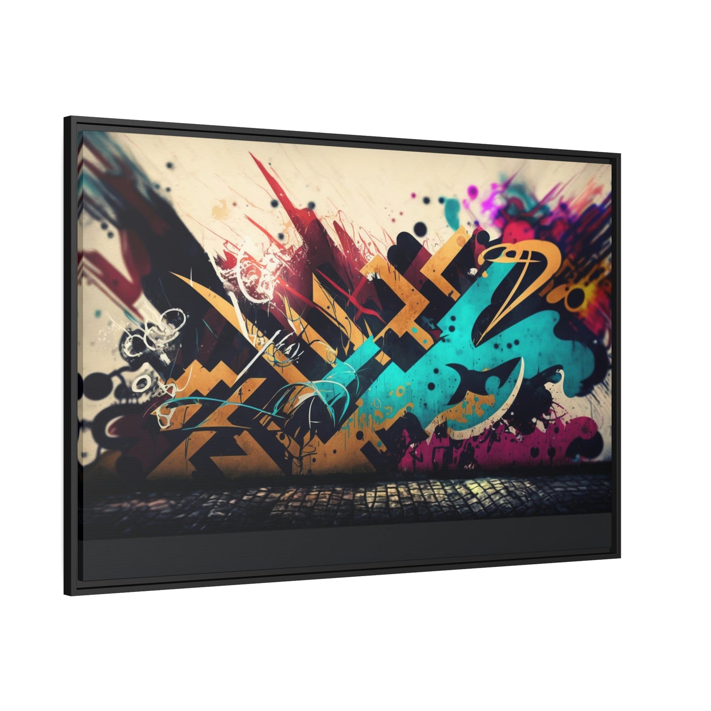 Framed Canvas & Poster Print of Graffiti Art: A Burst of Energy