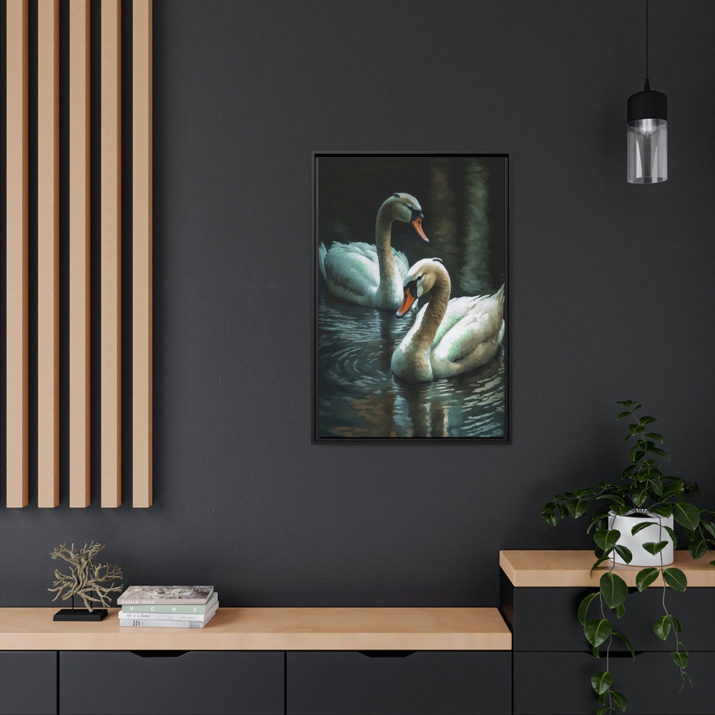 Swan Lake: A Dreamy Painting on Canvas