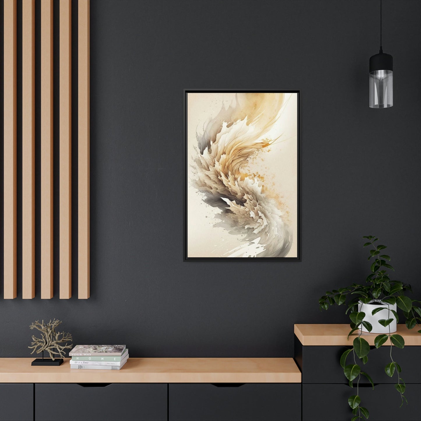 Neutral Beauty: Framed Canvas Print Featuring a Beige Color Palette