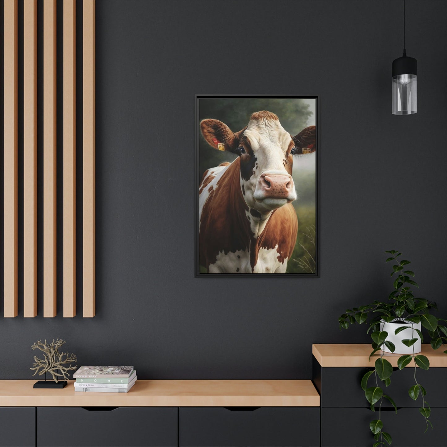 Bovine Beauty: A Painting of Cows in a Field
