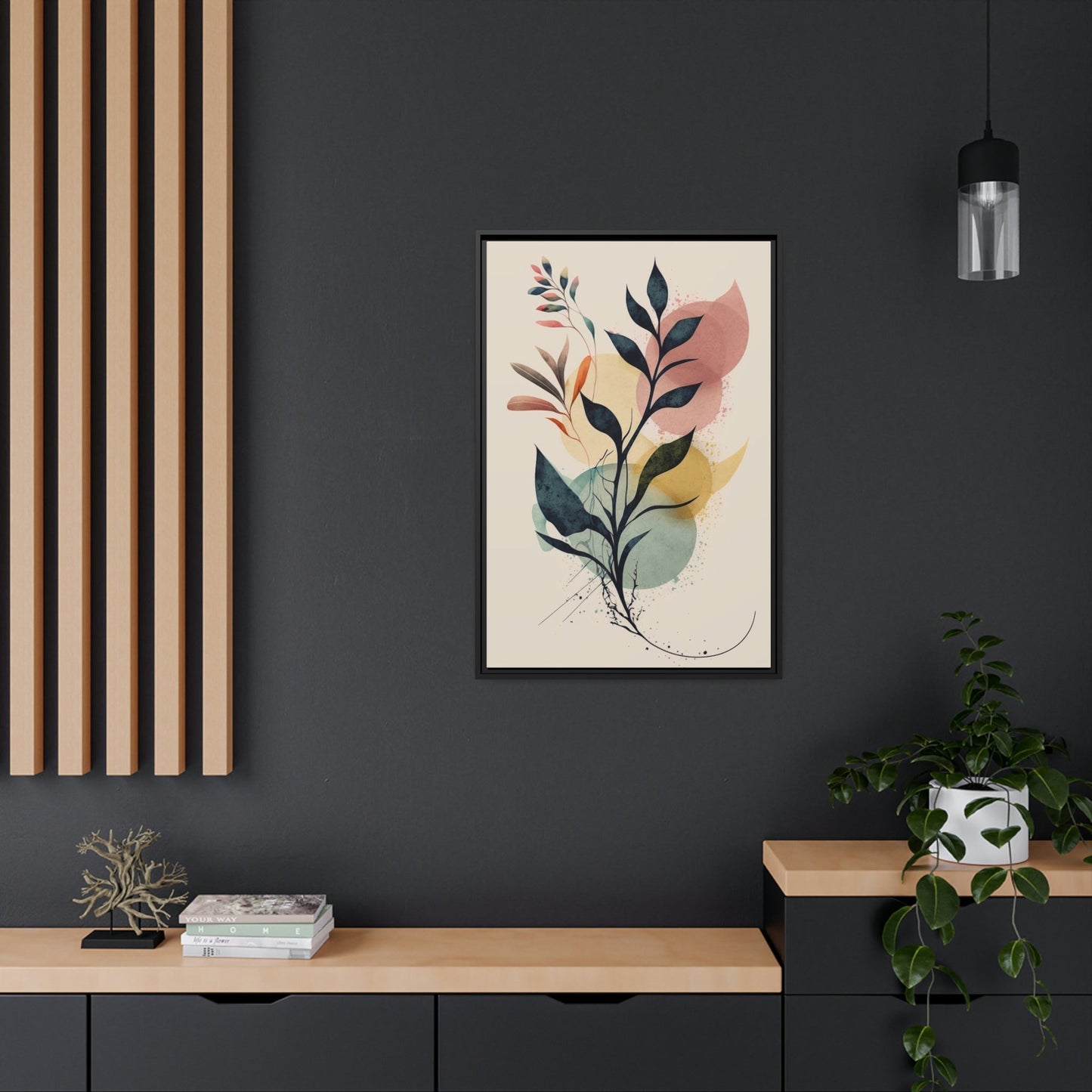 Natural Canvas & Poster Print of Abstract Florals: Botanical Wall Art