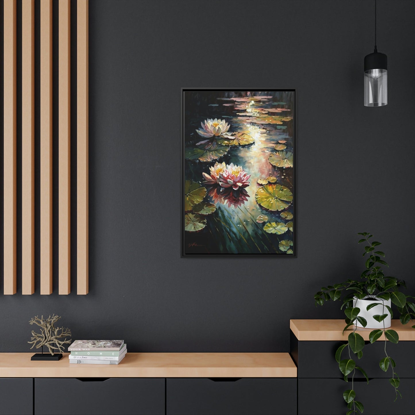 A Symphony of Colors: A Painting of Vibrant Waterlilies