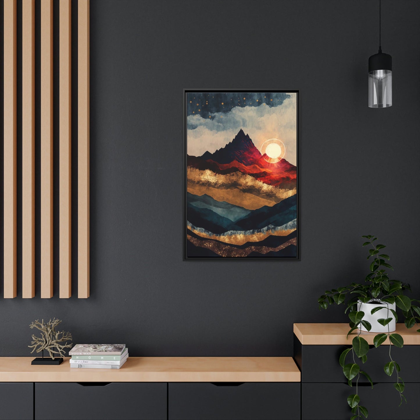 Luminous Vista: A Canvas Print of an Abstract Landscape at Sunset