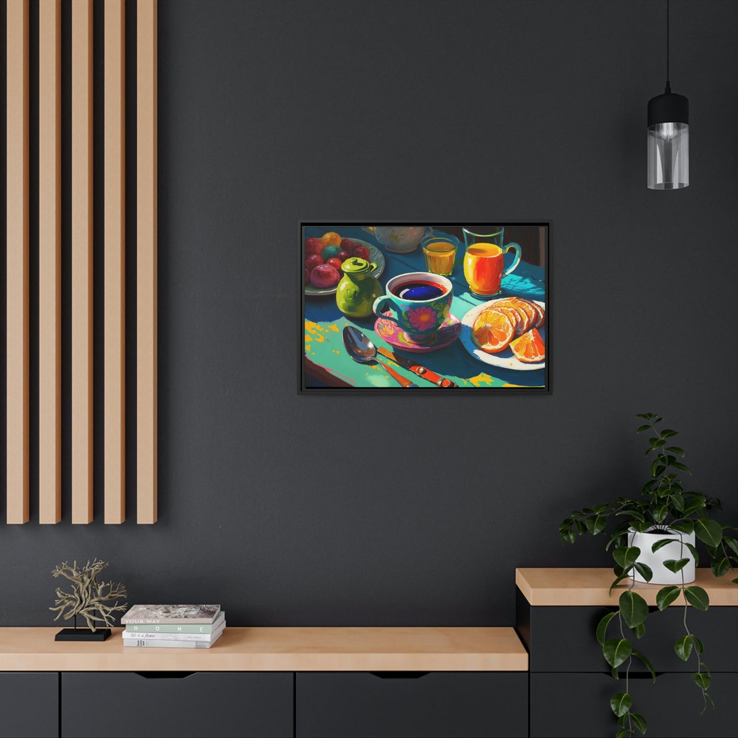 Scrumptious Start: Natural Canvas Print of a Tasty Breakfast Buffet