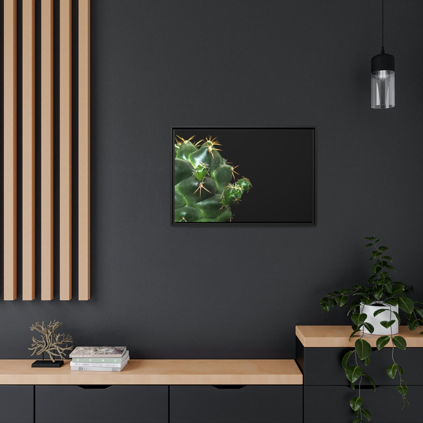 Succulent Splendor: Natural Canvas Cactus Print for a Modern Look