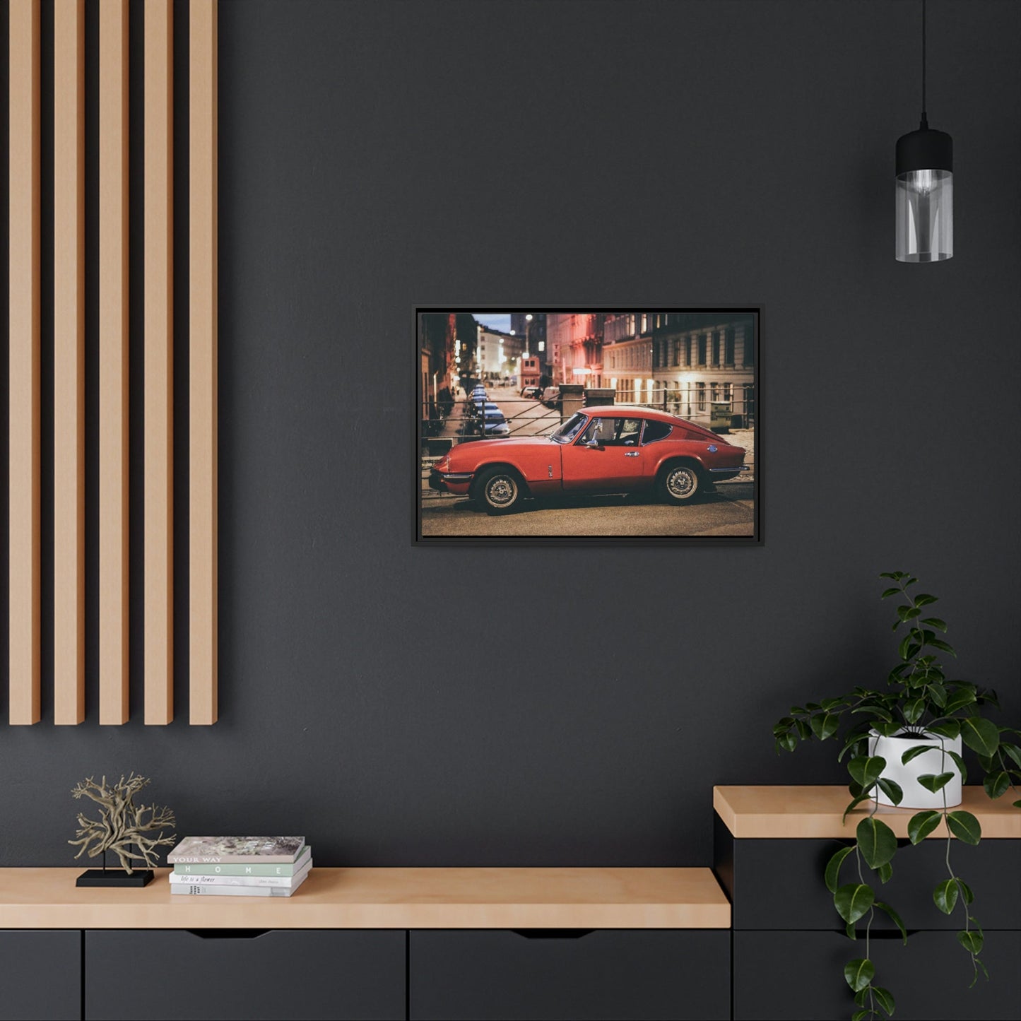 The Classic Corvette: A Striking Framed Poster Print for Car Enthusiasts